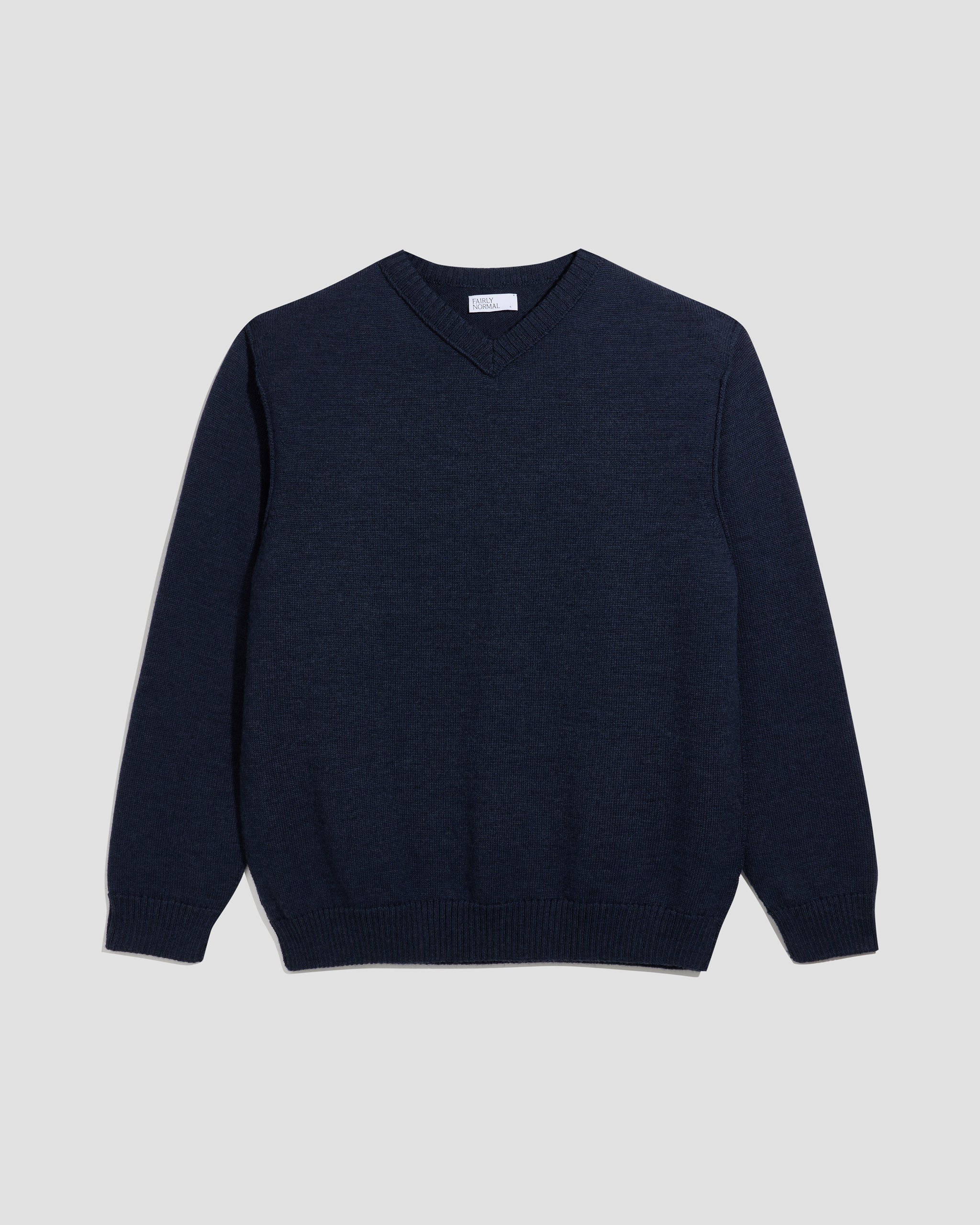 Merino V Neck Sweater Navy Fairly Normal