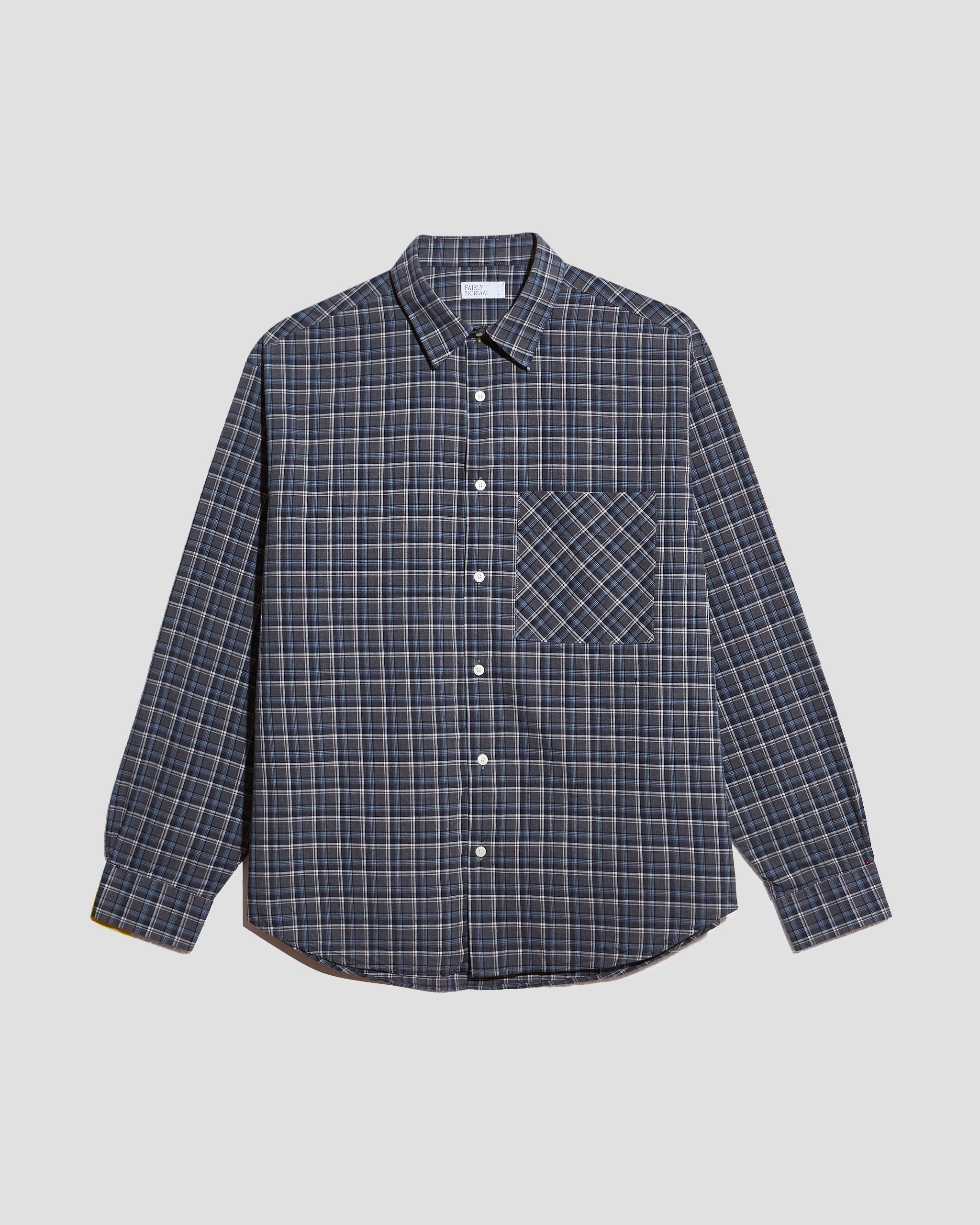 Oversized Shirt Plaid Fog