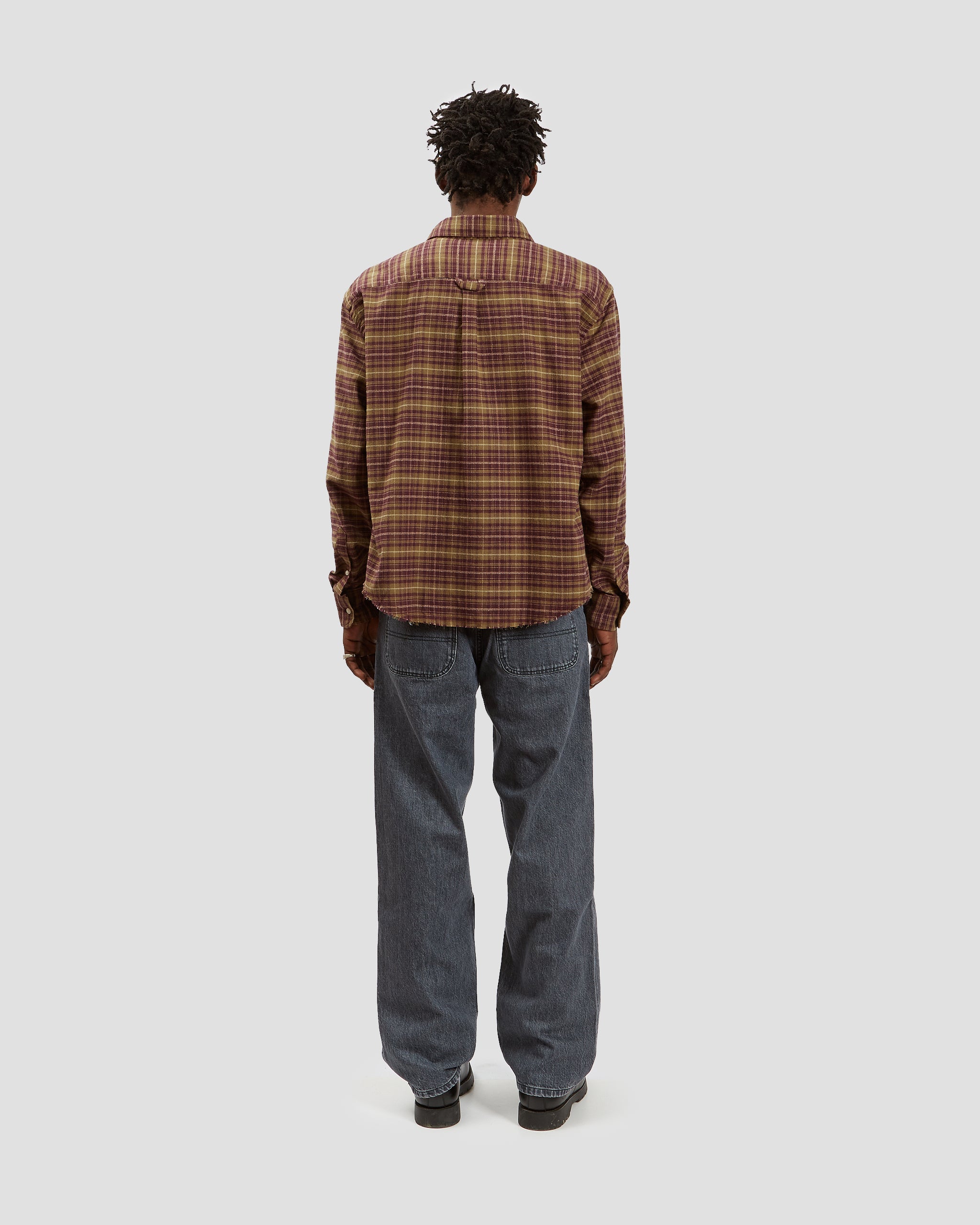 Office Shirt Flannel Plaid Purple