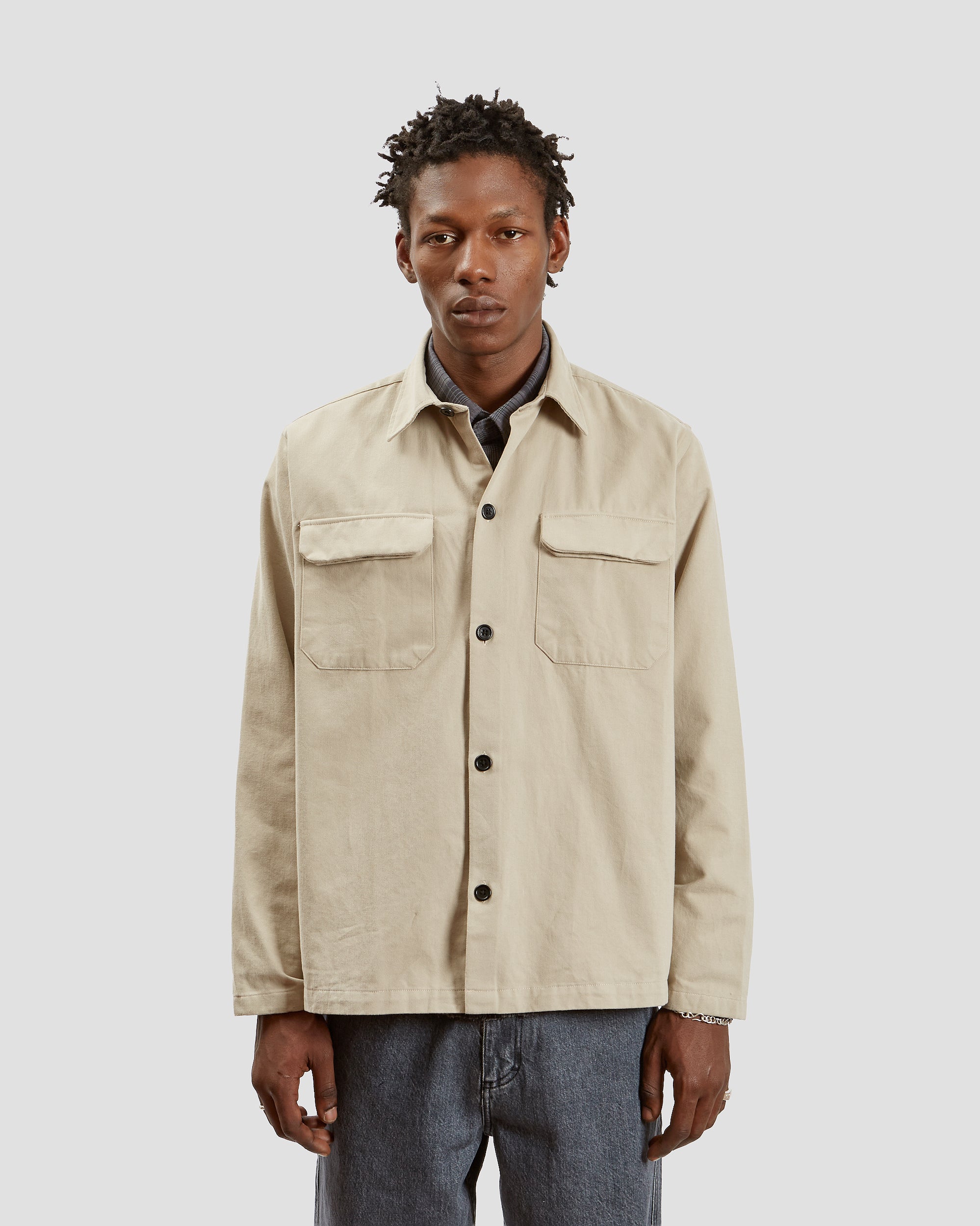 Overshirt Flannel Bege