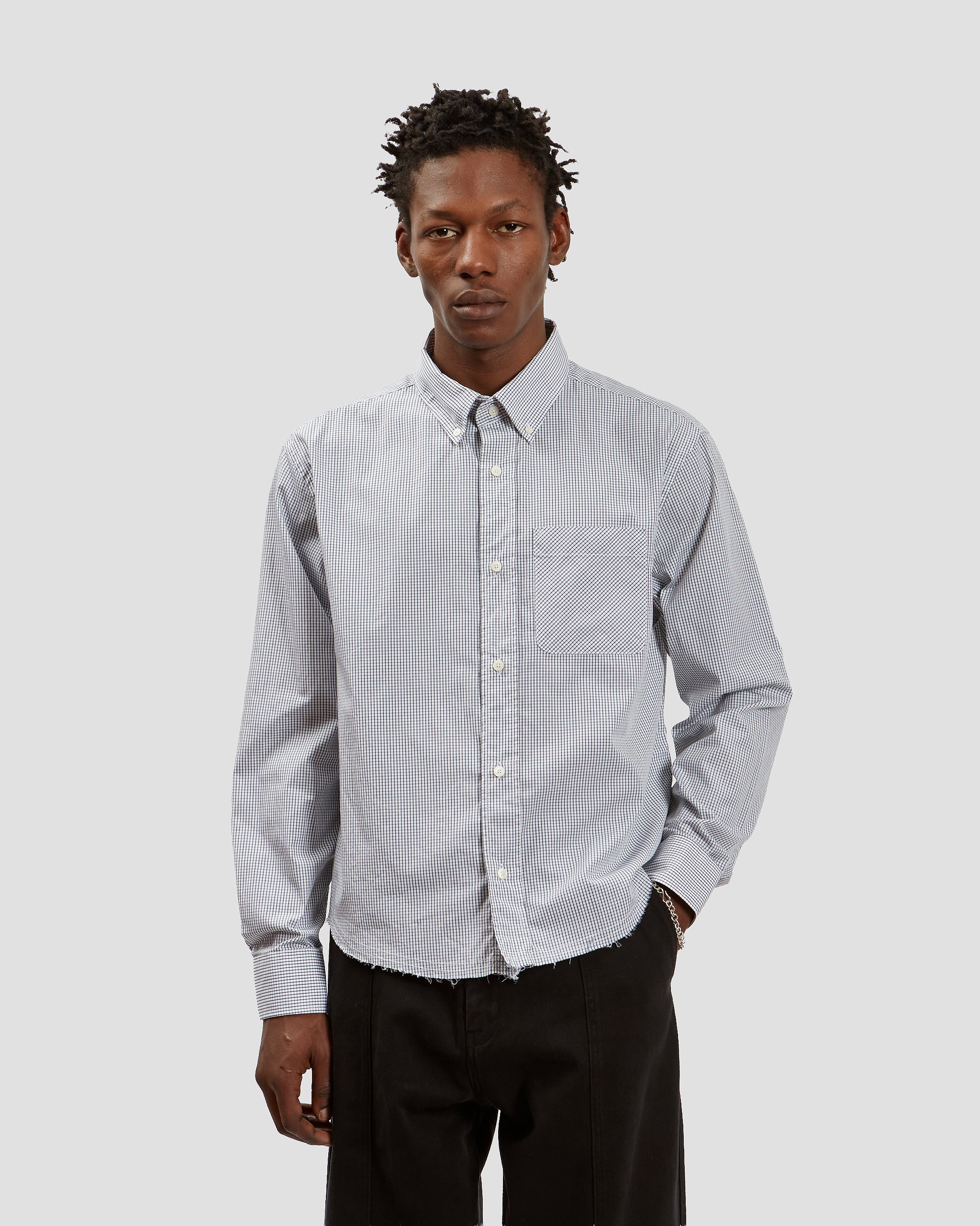 Office Shirt Check Grey