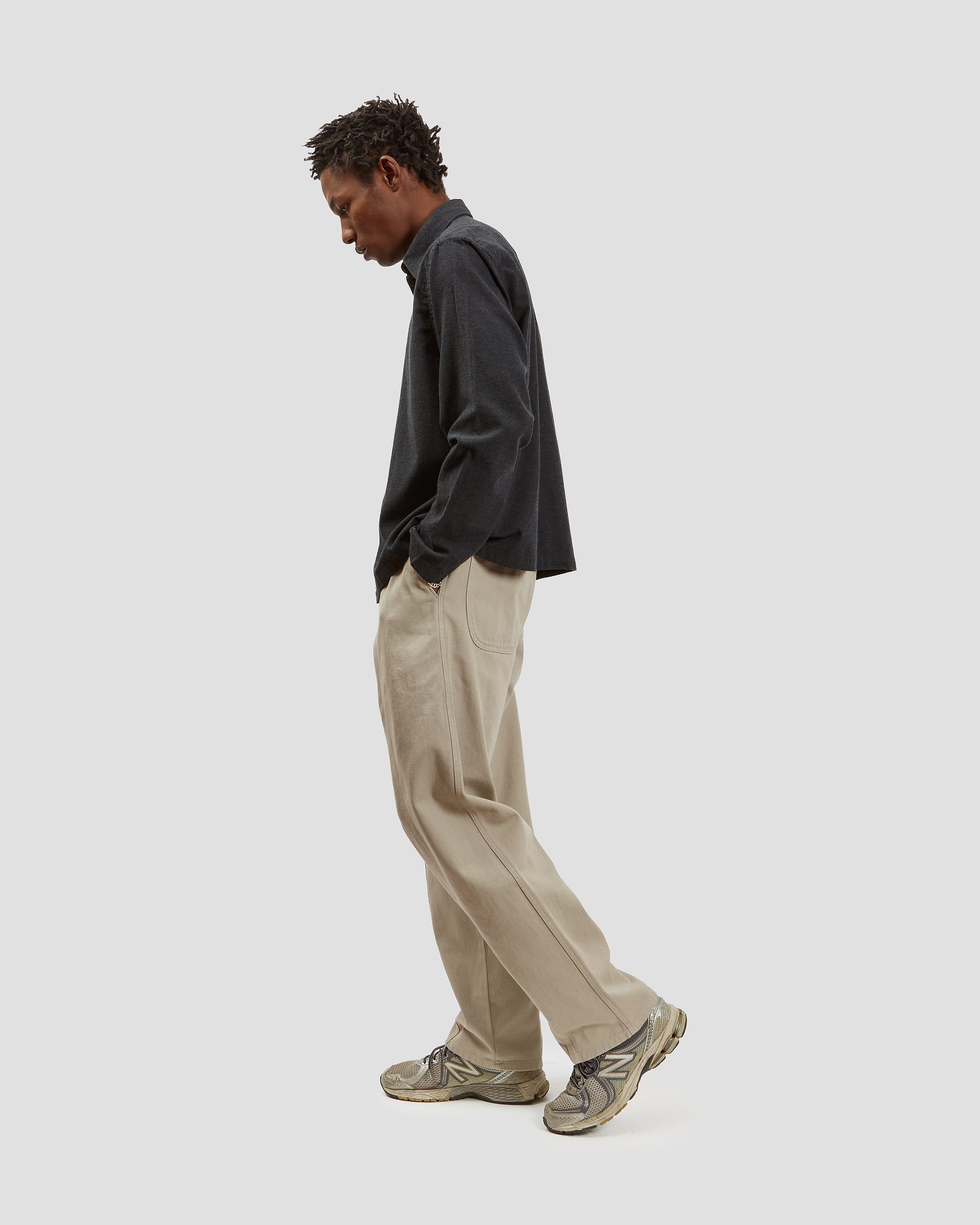 Box Shirt Cotton-Cashmere Grey