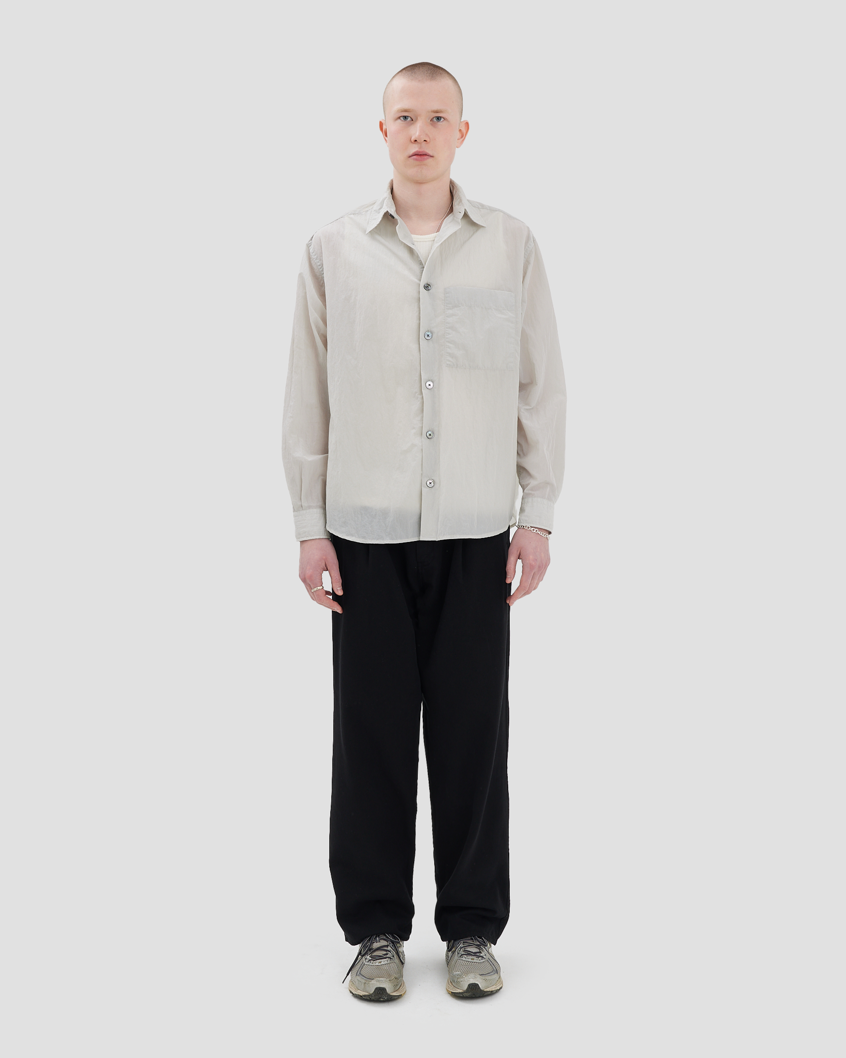 Recycled Nylon Overshirt Light Grey