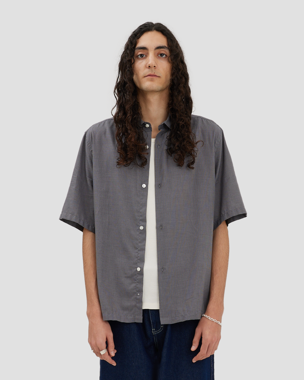 Short Sleeve Shirt Black Check