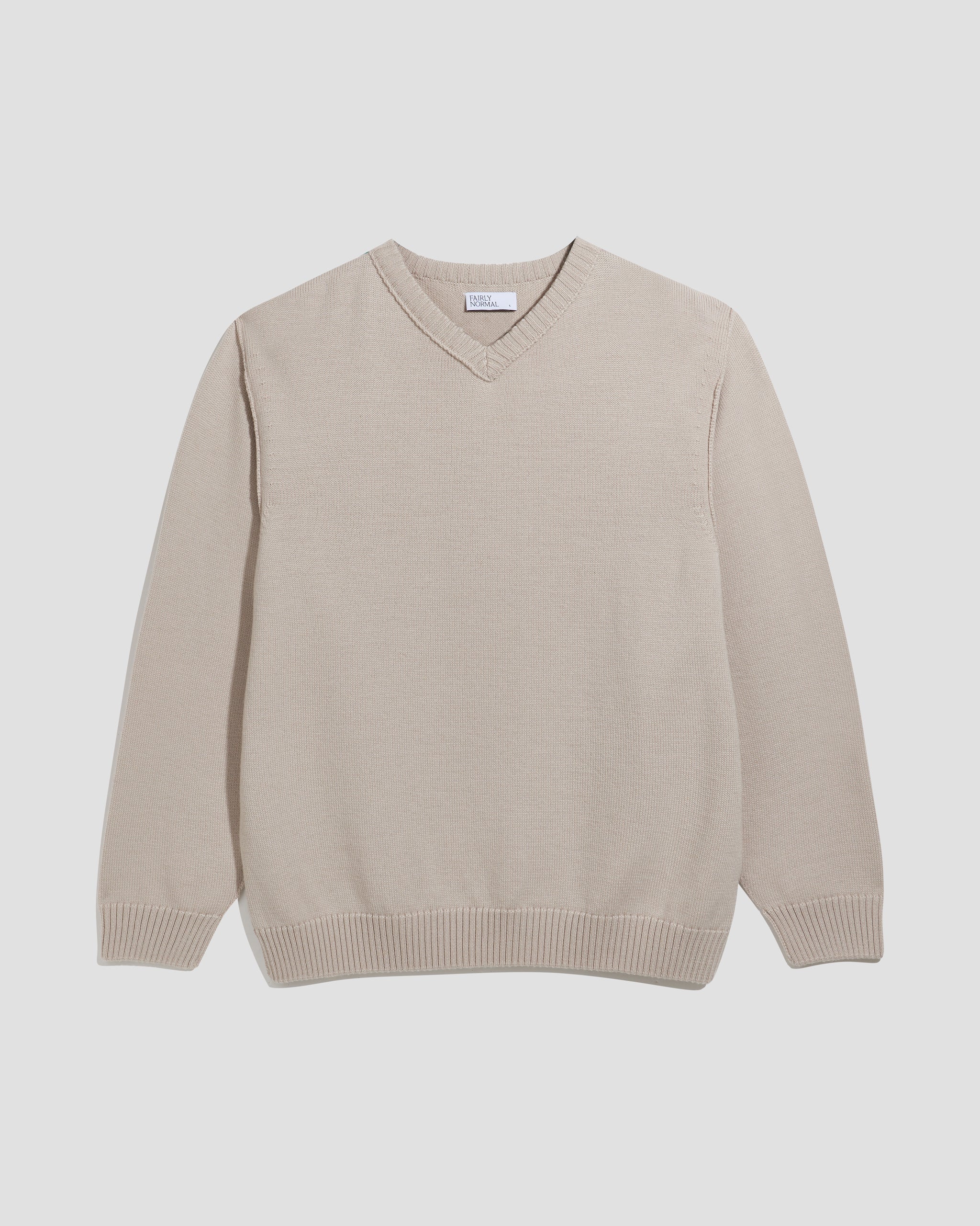 Merino V-Neck Sweater Beige