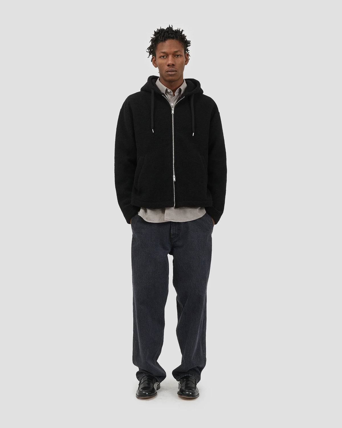 Full-Zip Hoodie Brushed Black