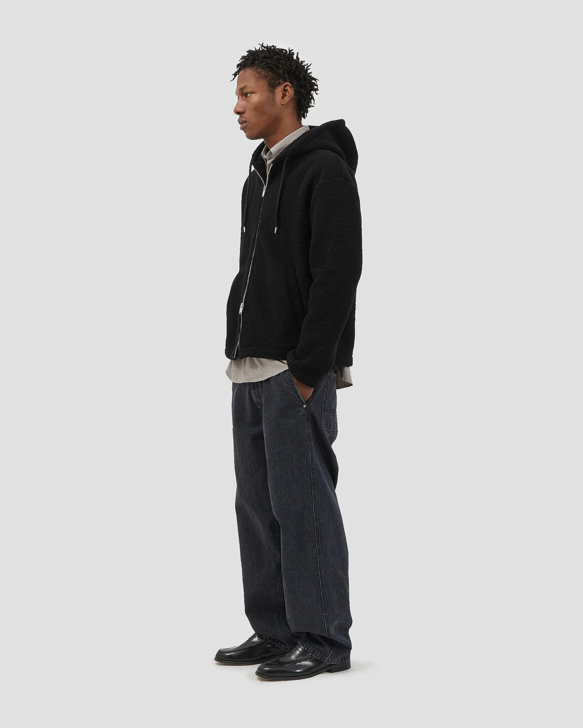 Full-Zip Hoodie Brushed Black