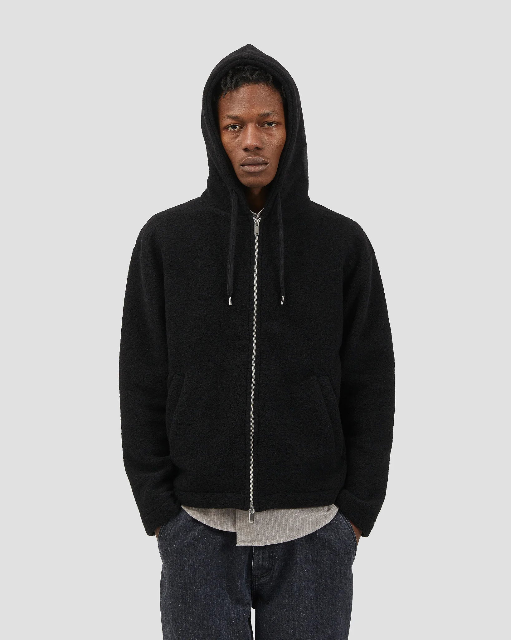 Full-Zip Hoodie Brushed Black