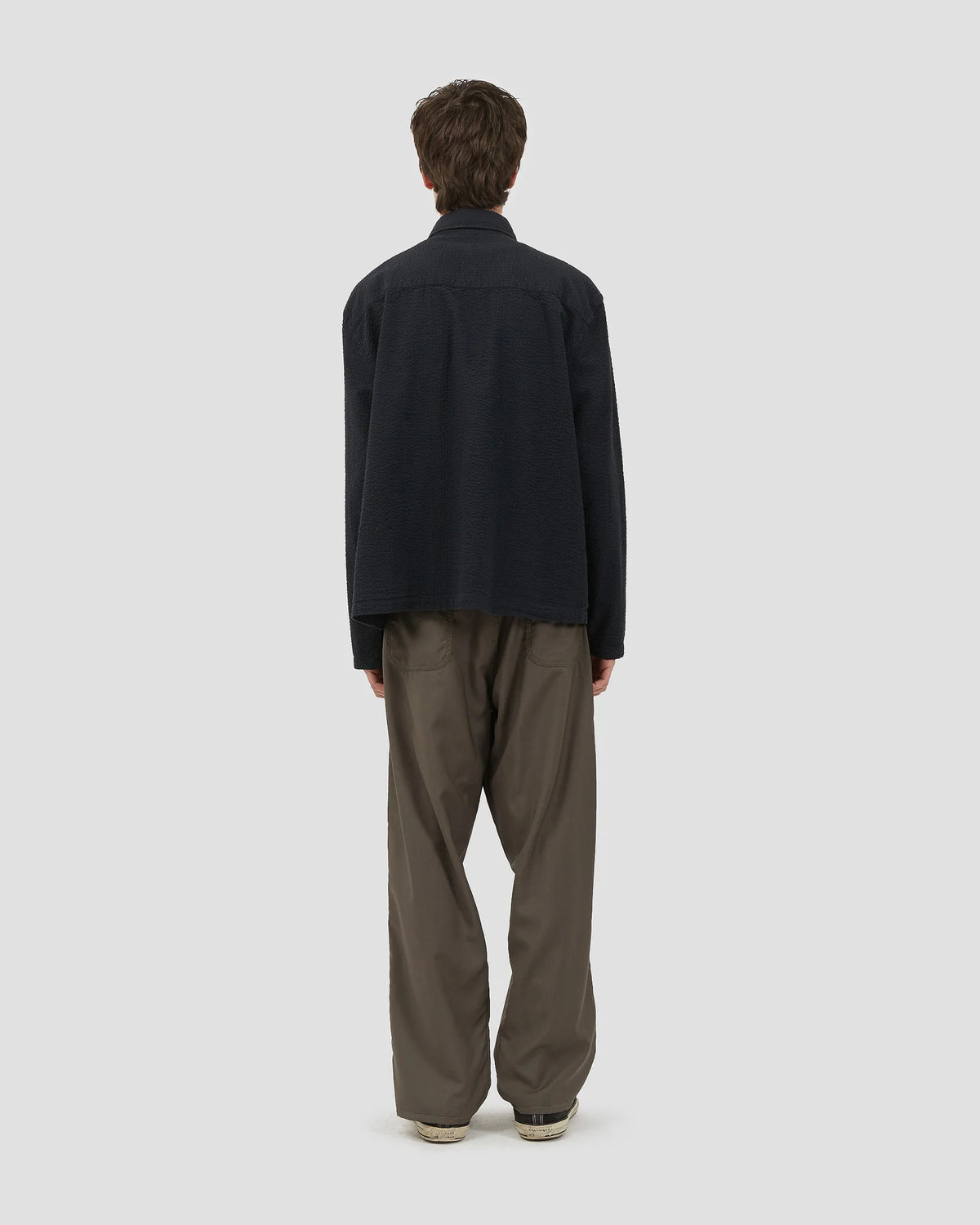 Box Shirt Seersucker Black