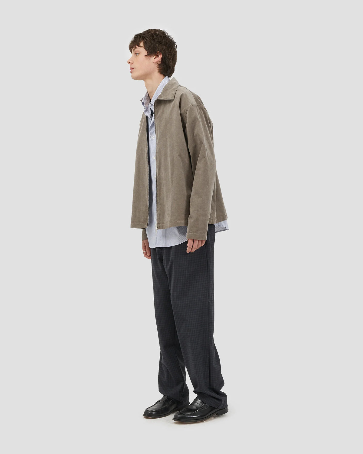 Zipper Shirt Corduroy Stone