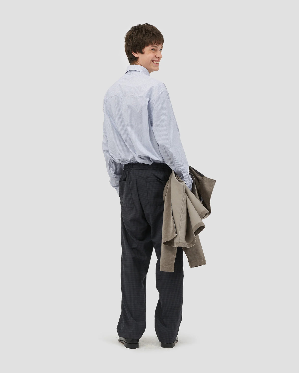 Lounge Pants Wool Plaid Blue