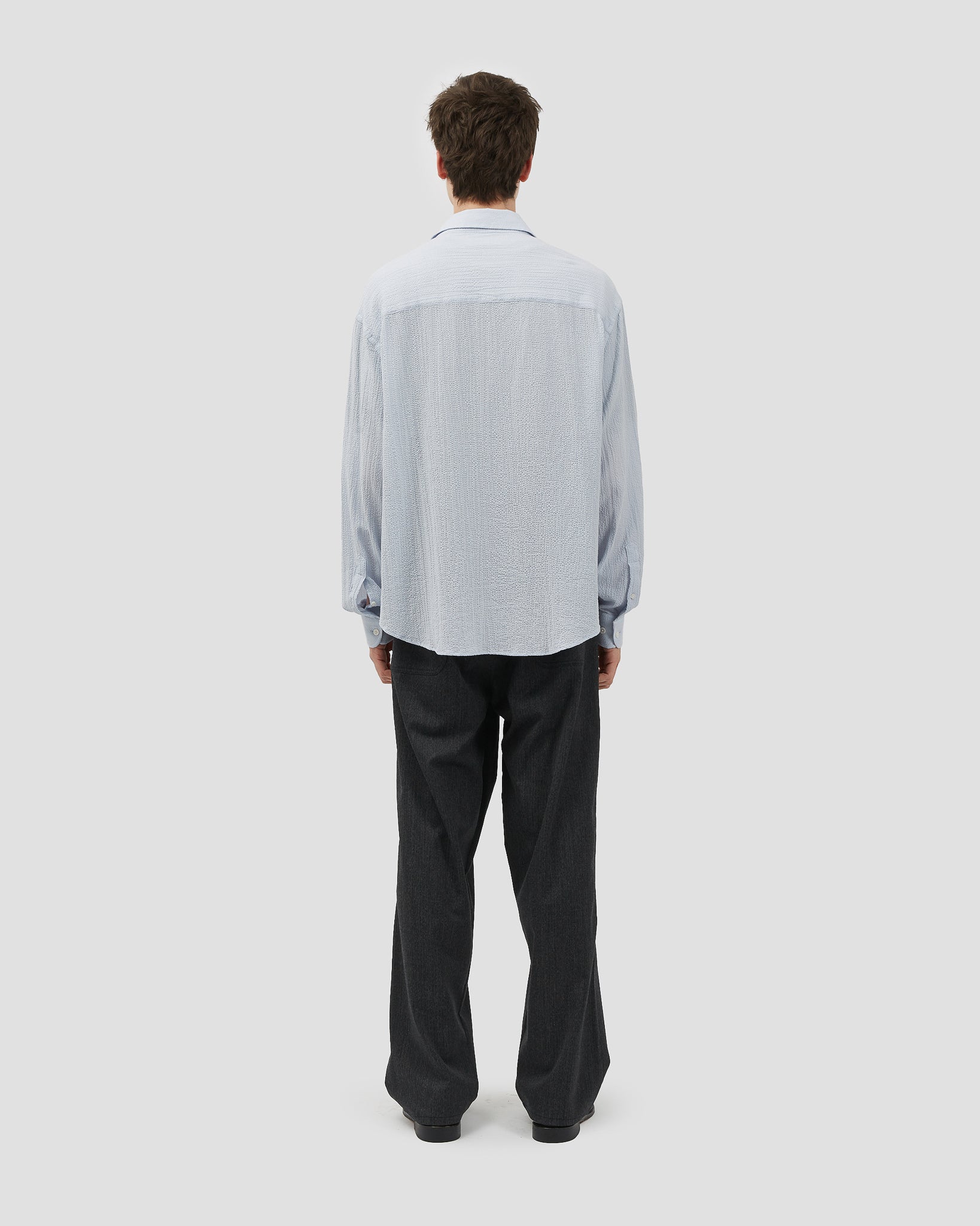Oversized Shirt Seersucker Light Blue