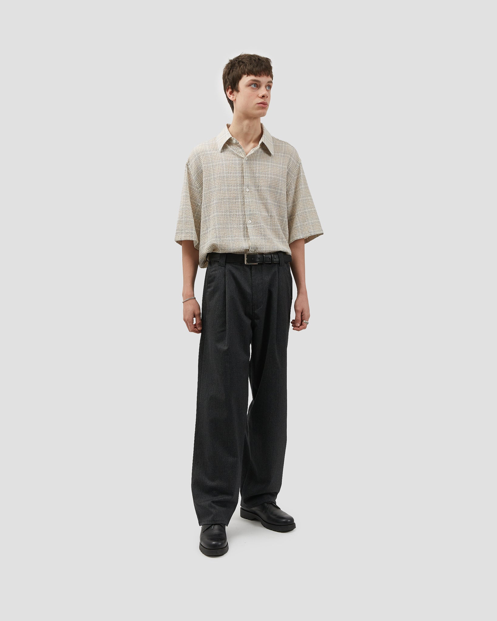 S/S Shirt Plaid Sand