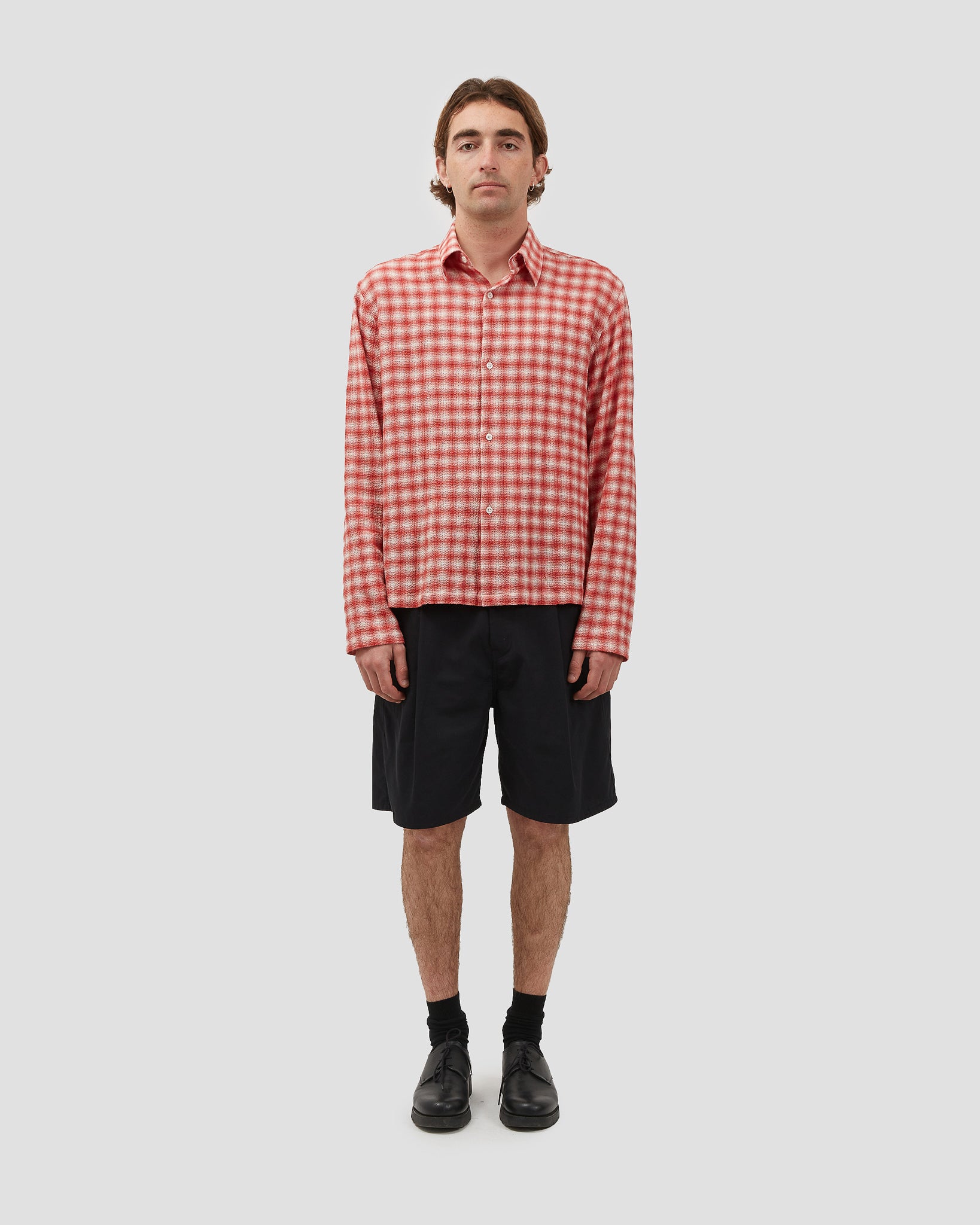 Pleated Shorts Twill Black