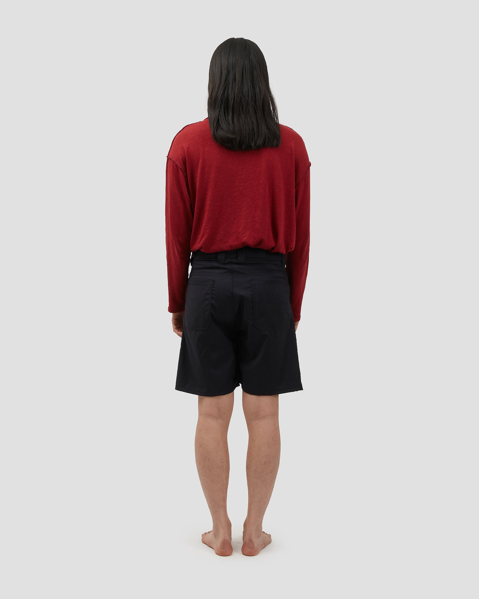 Pleated Shorts Pinstripe Navy