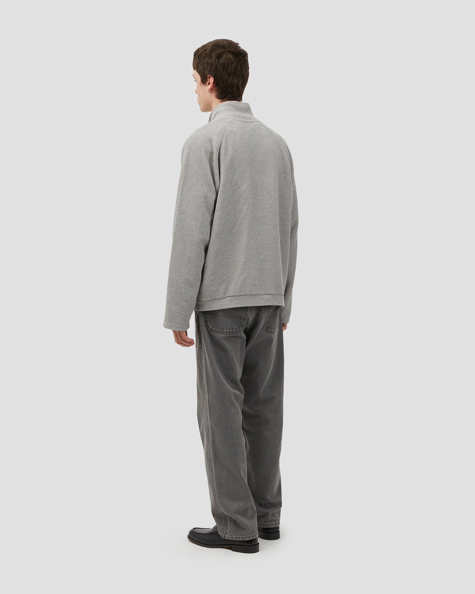 Waffle Zip Up Grey