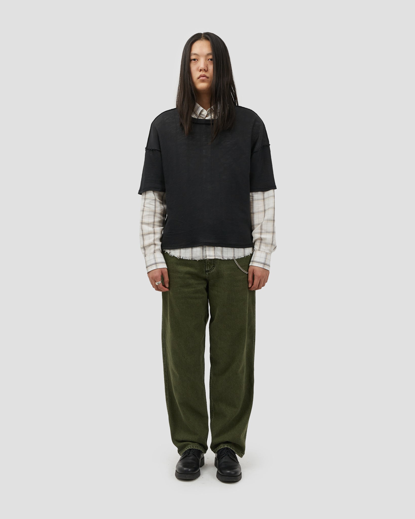 Office Shirt Linen Plaid