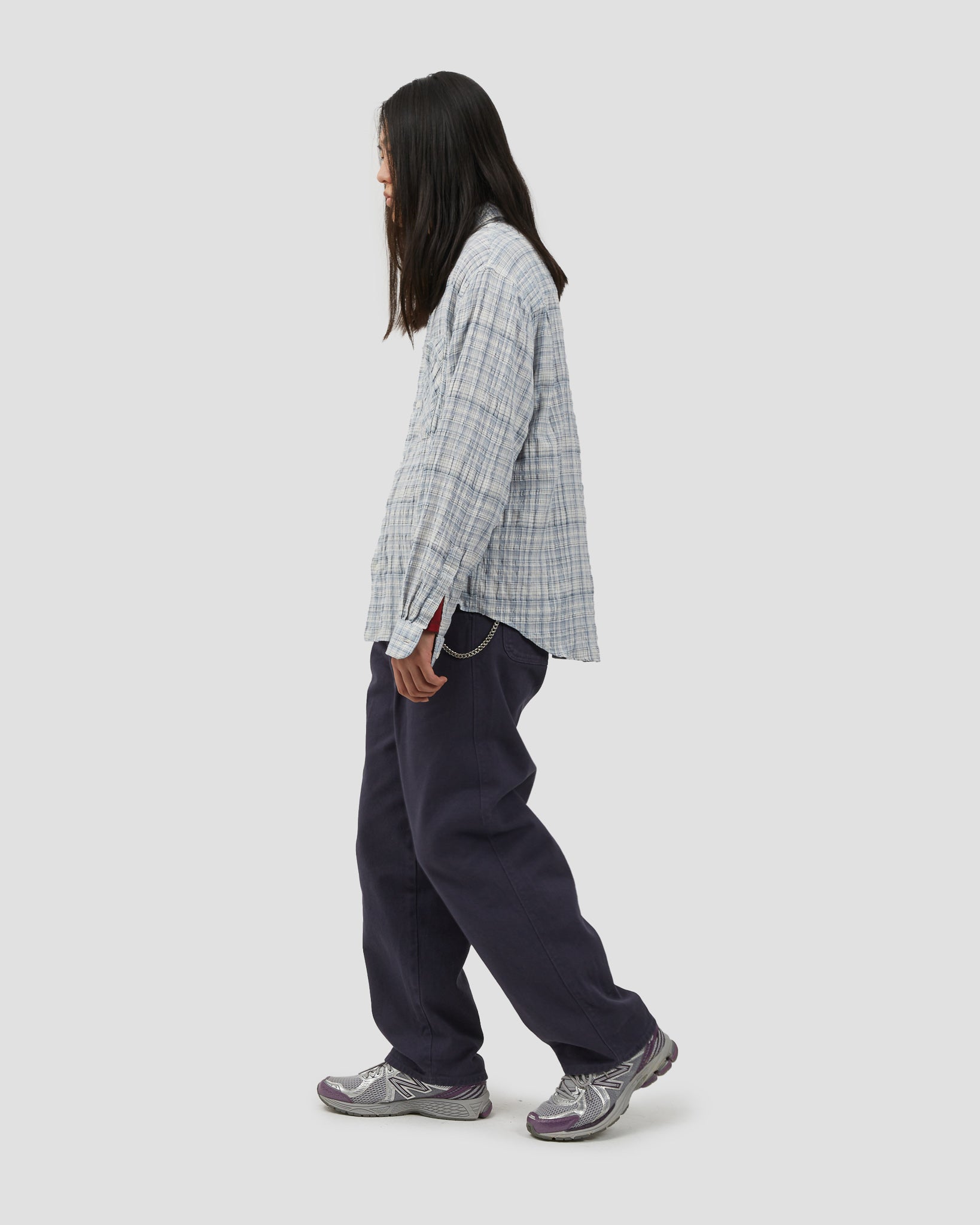 Oversized Shirt Textured Blue