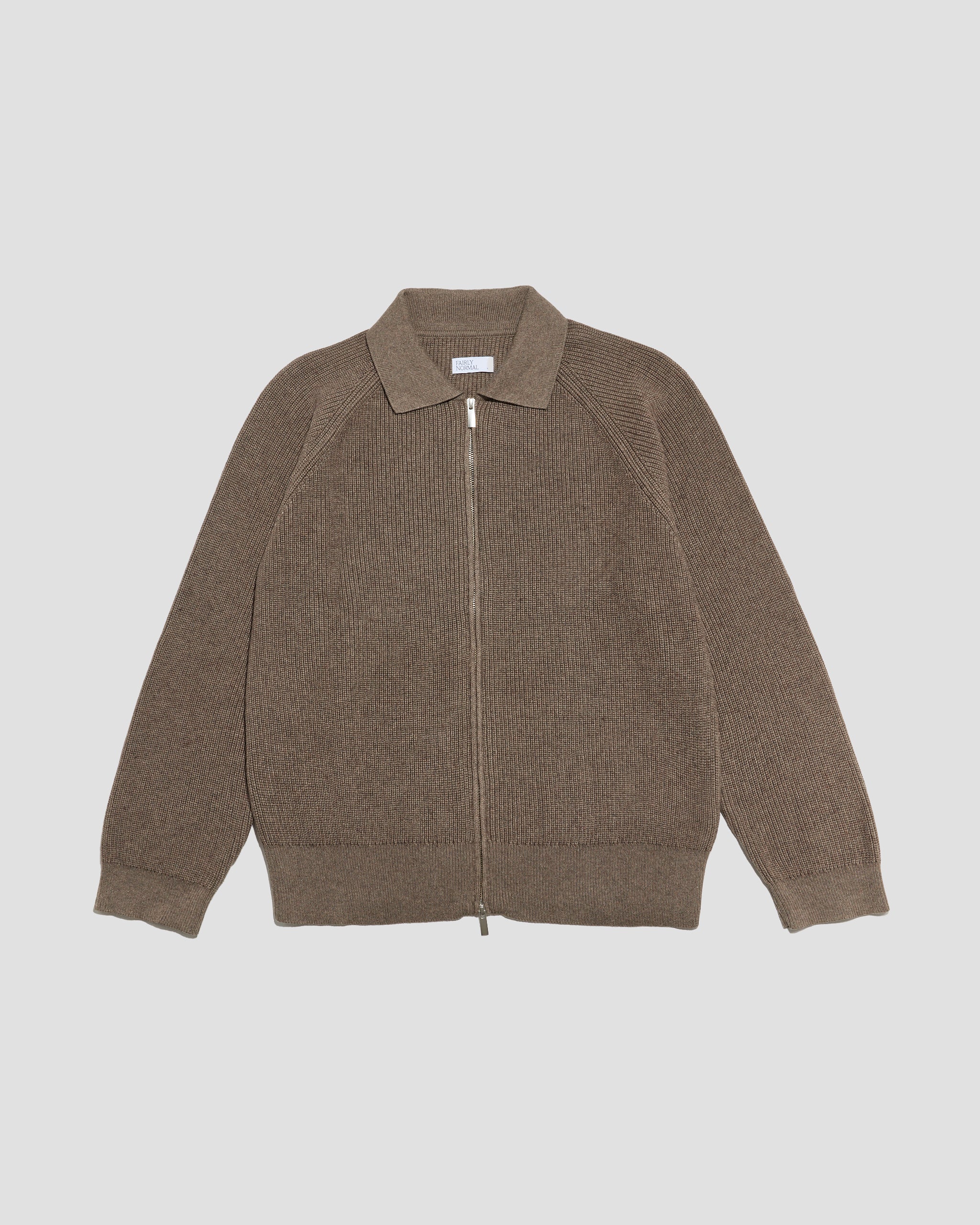 Knit Zip Up Brown