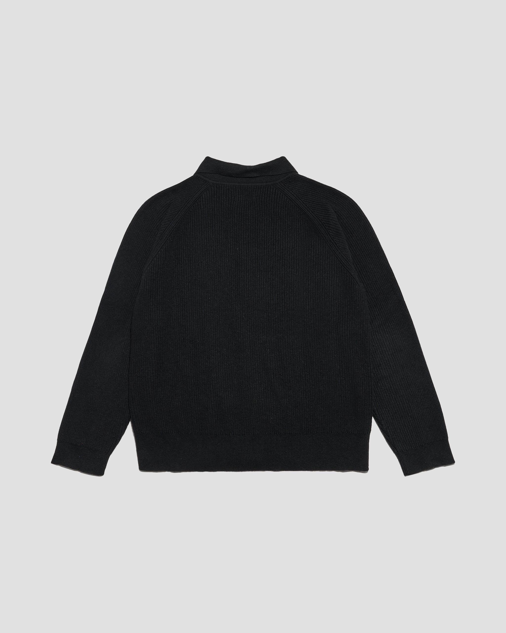 Knit Zip Up Washed Grey