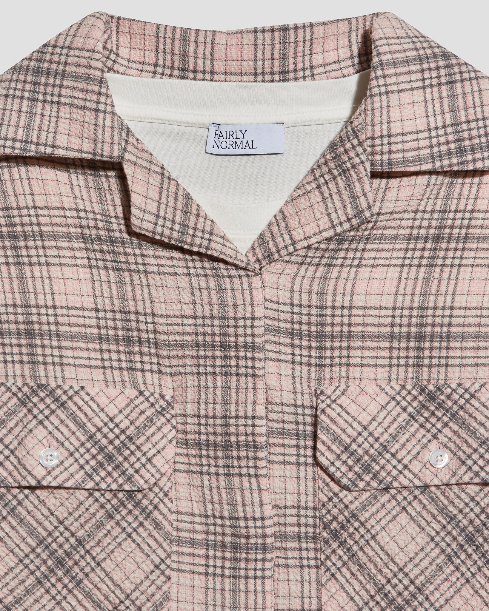 Layered Camp Shirt Seersucker Pink