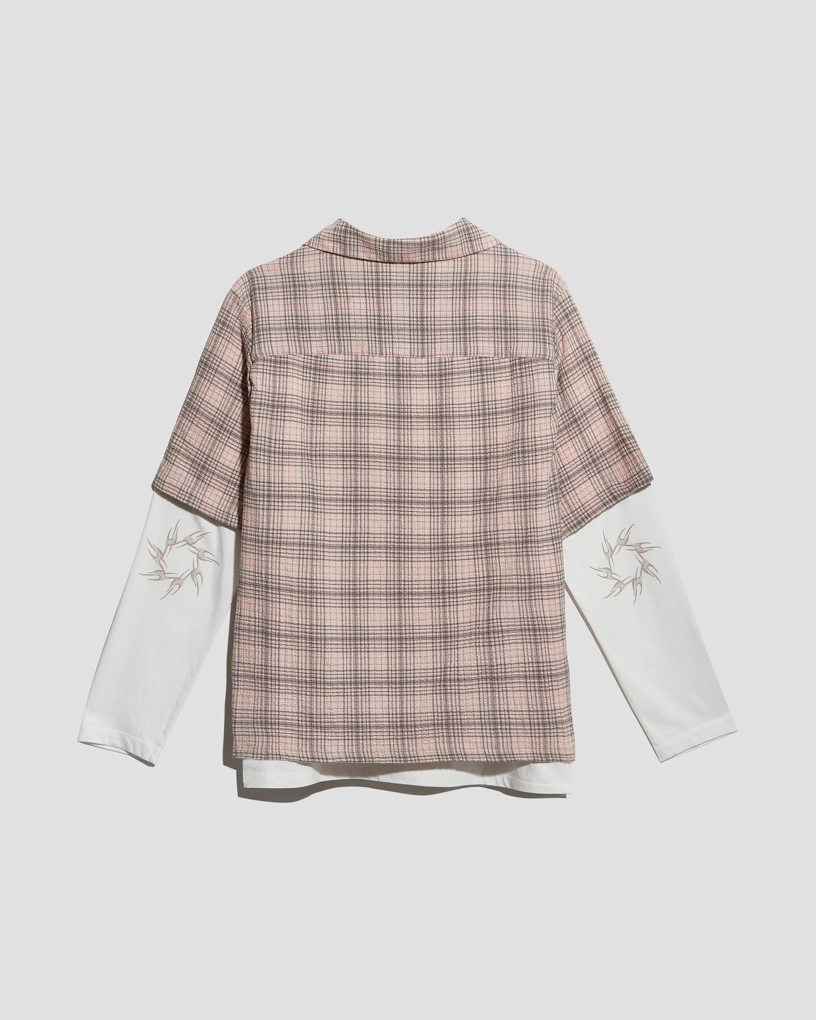 Layered Camp Shirt Seersucker Pink