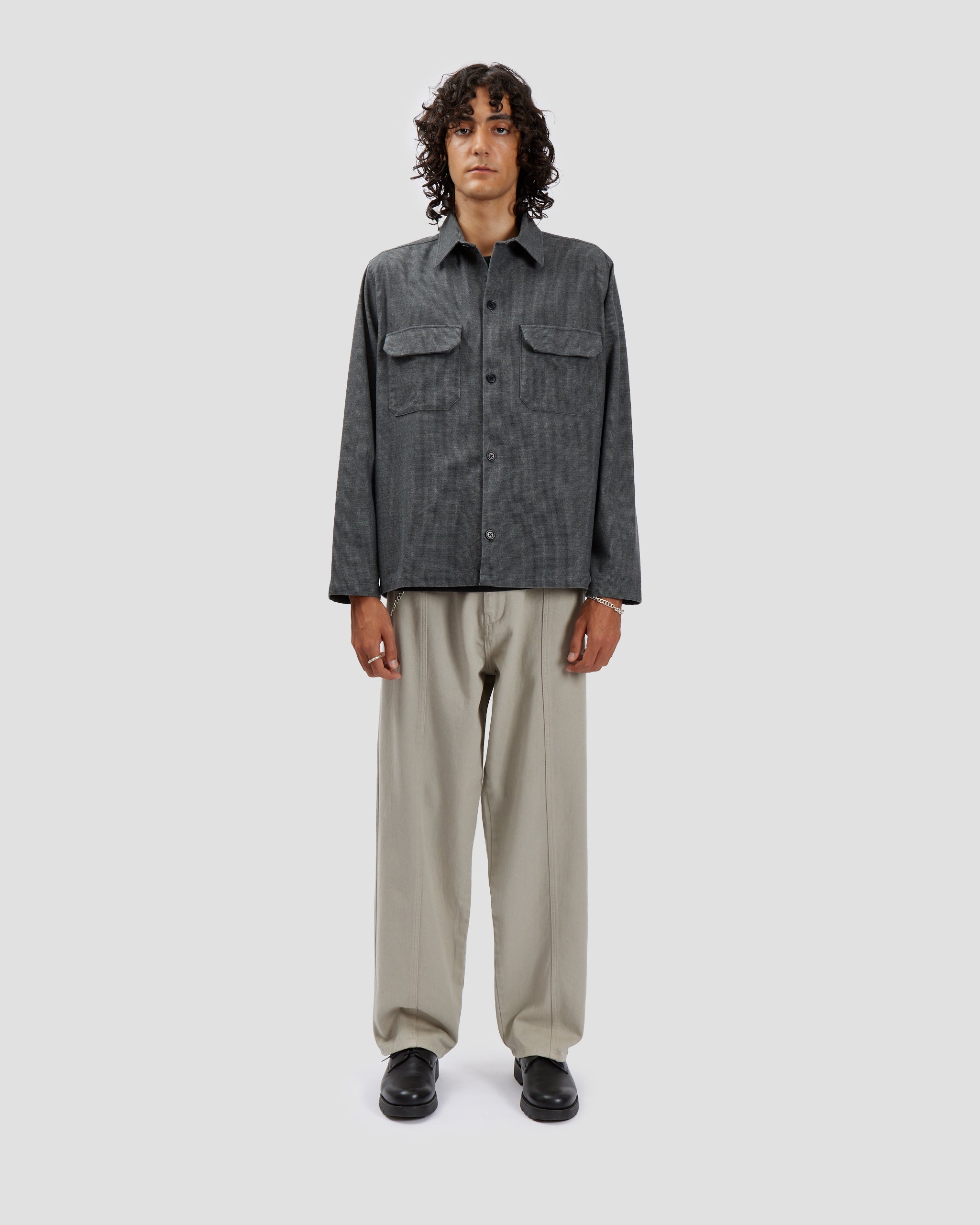 Overshirt Houndstooth Dark Grey