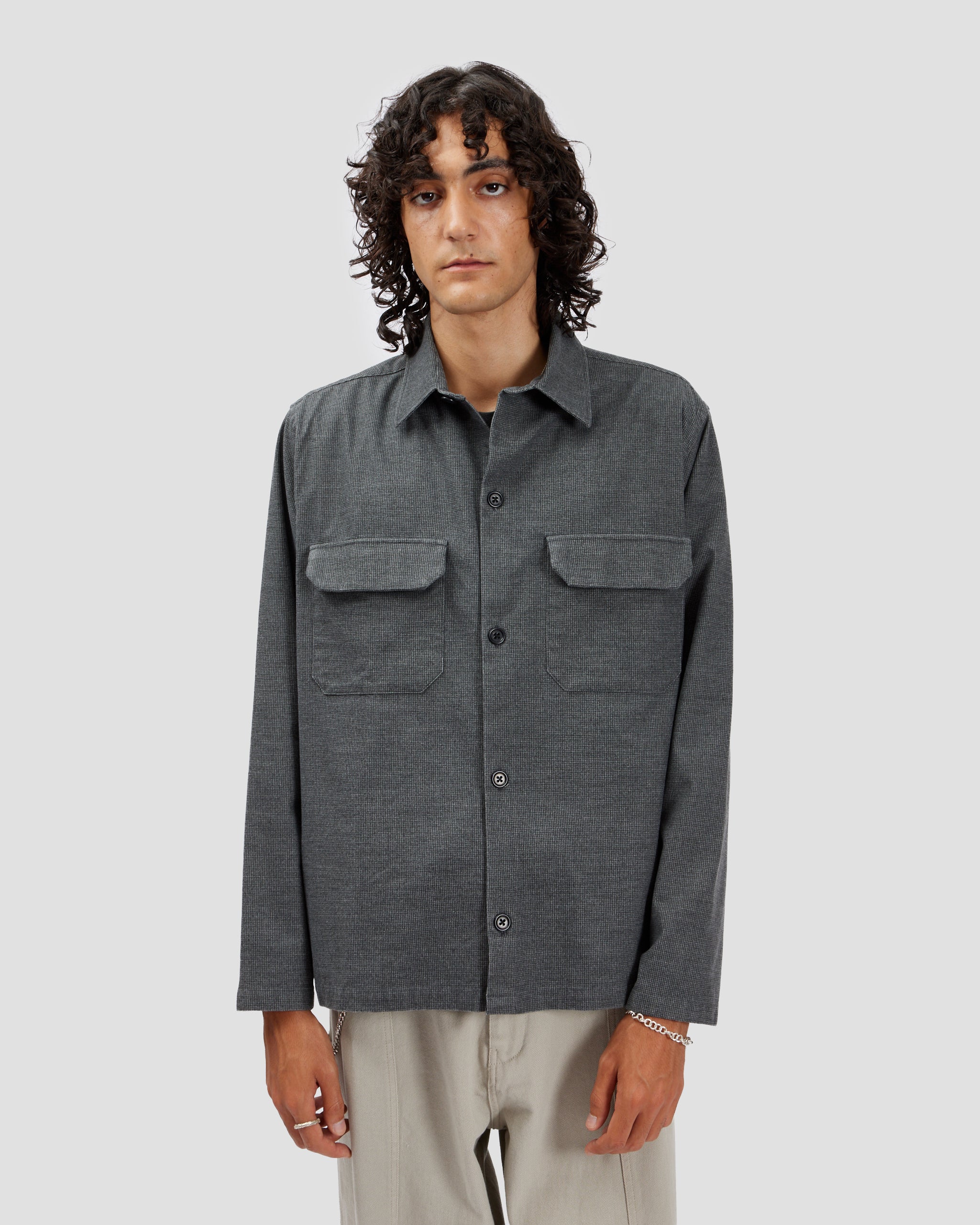 Overshirt Houndstooth Dark Grey