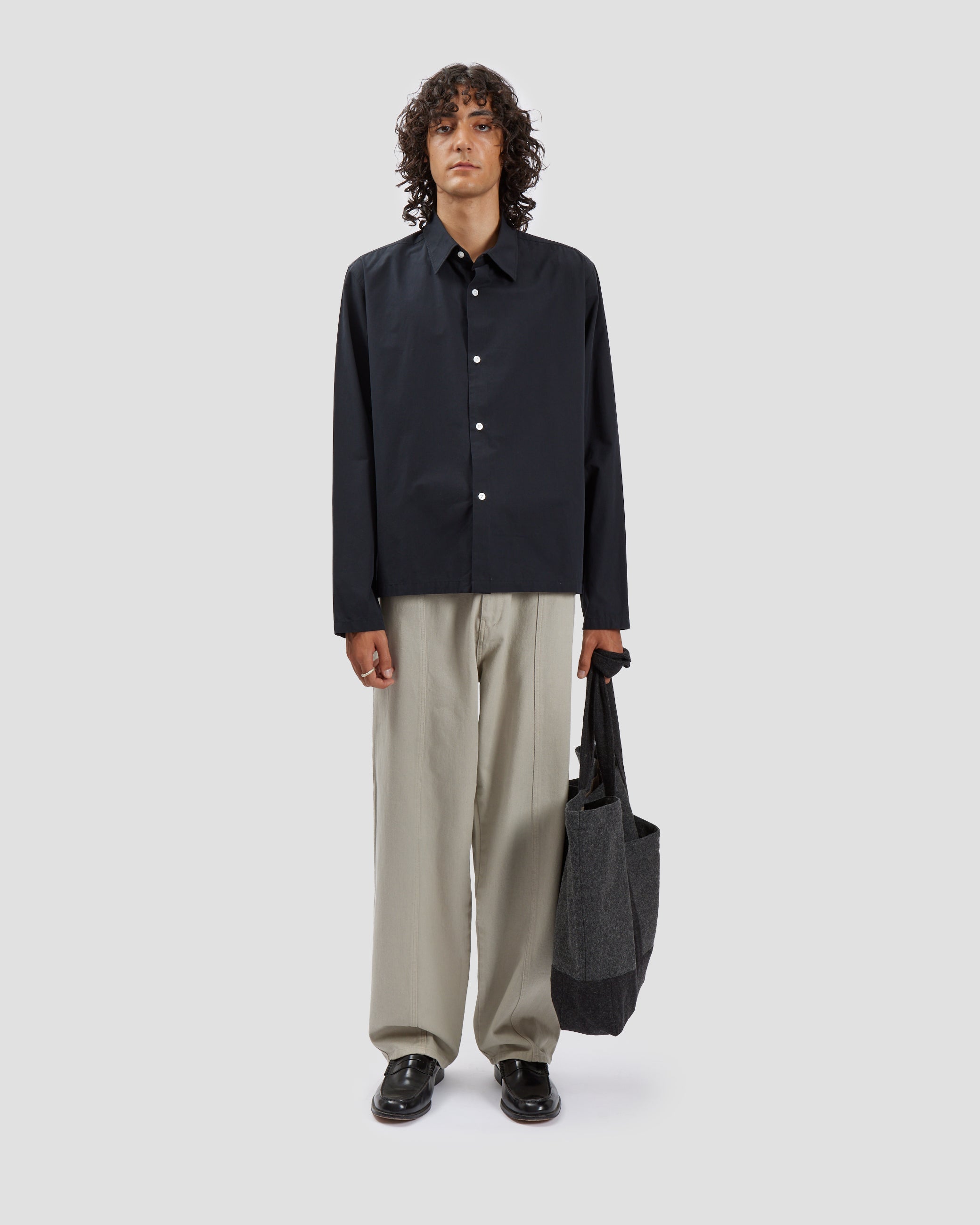 Box Shirt Poplin Black