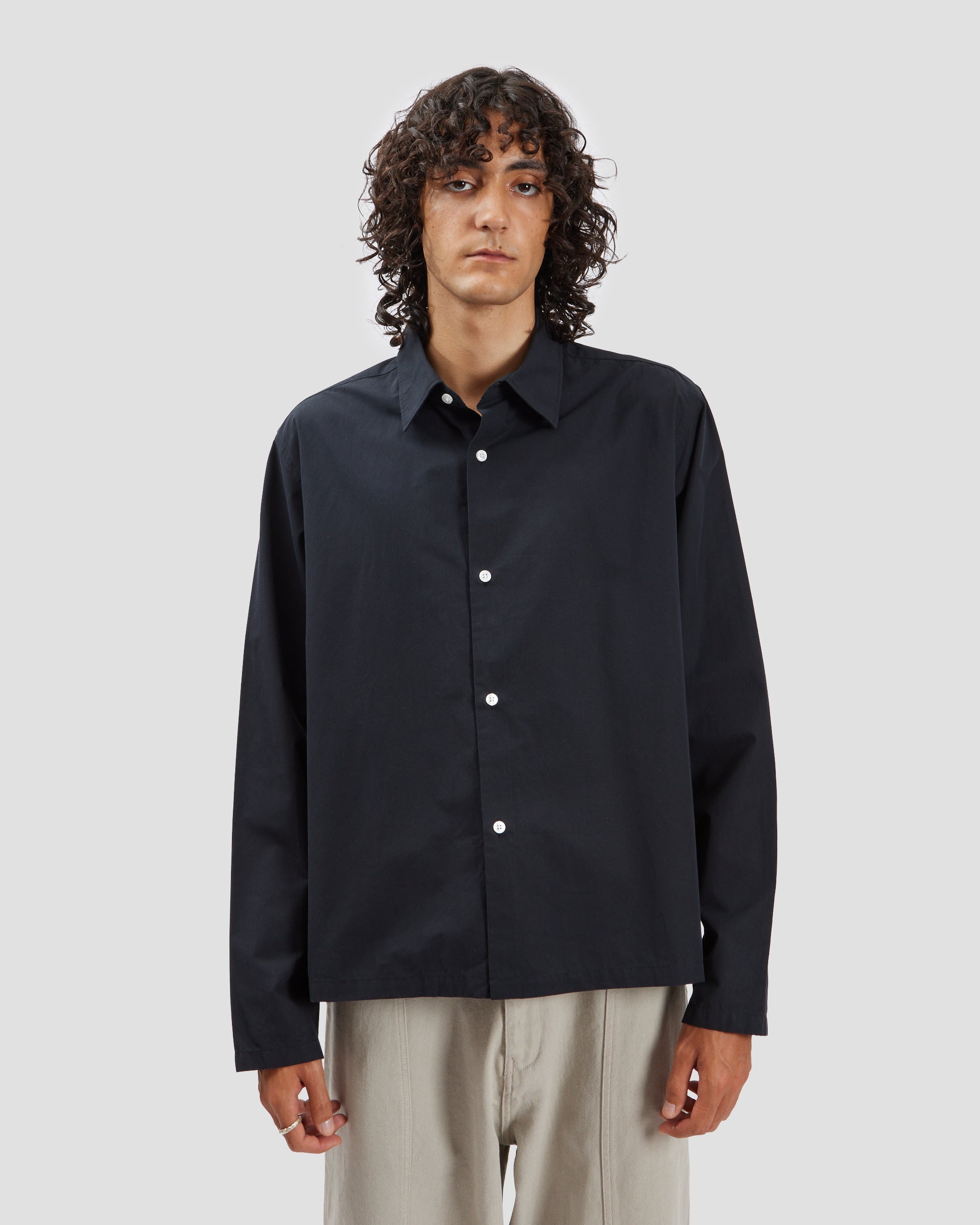 Box Shirt Poplin Black