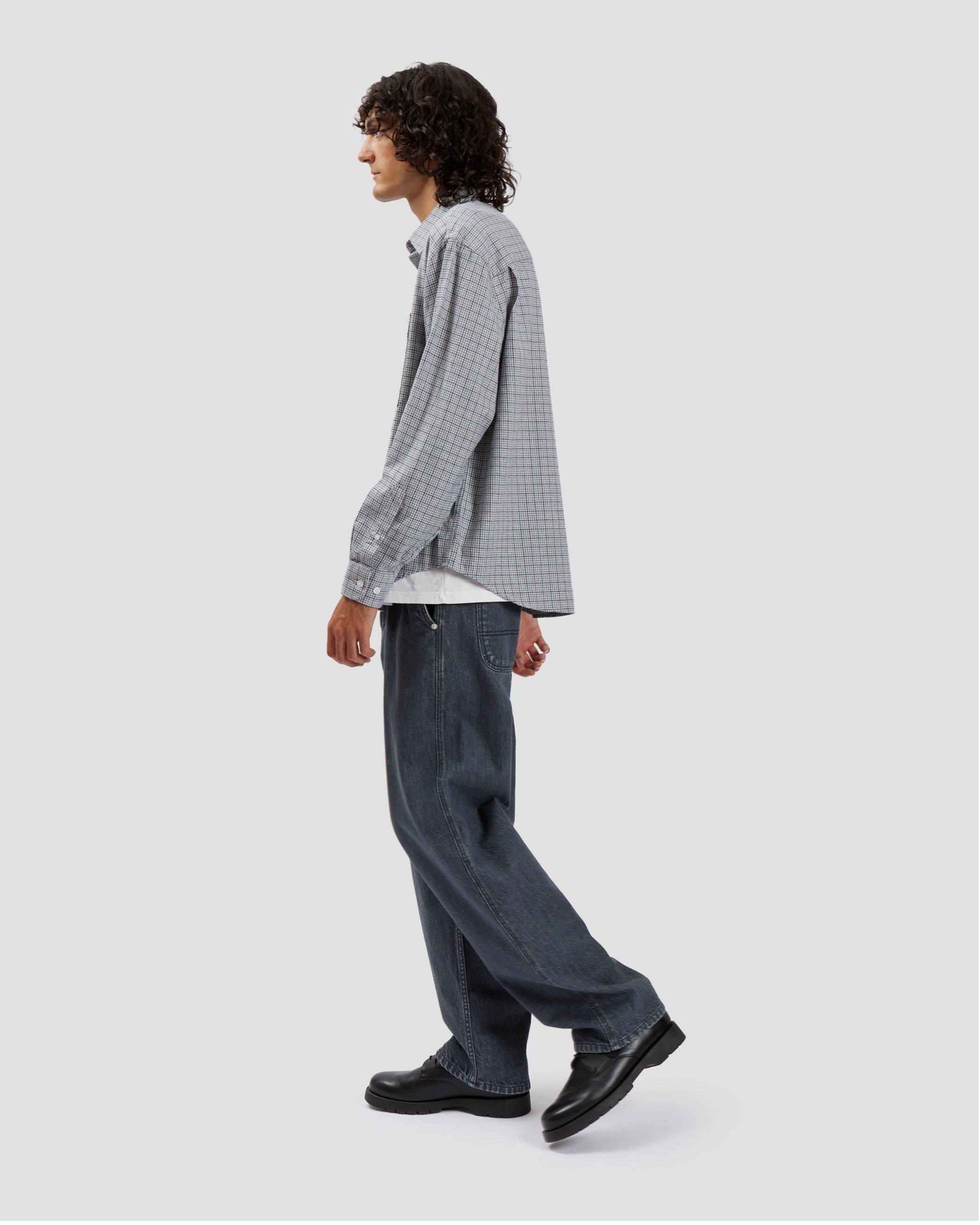 Oversized Shirt Check Blue