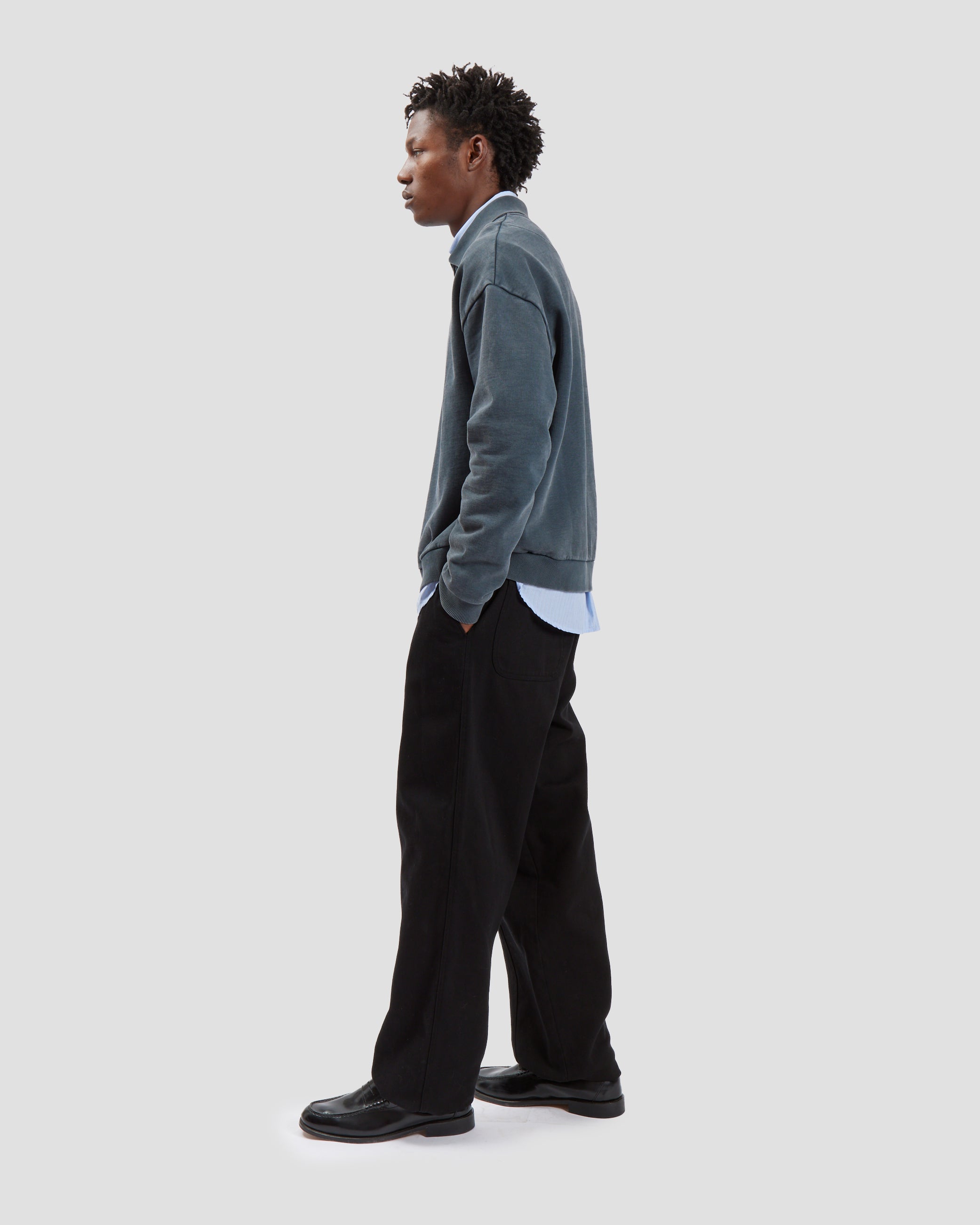 Polo Sweatshirt Washed Black