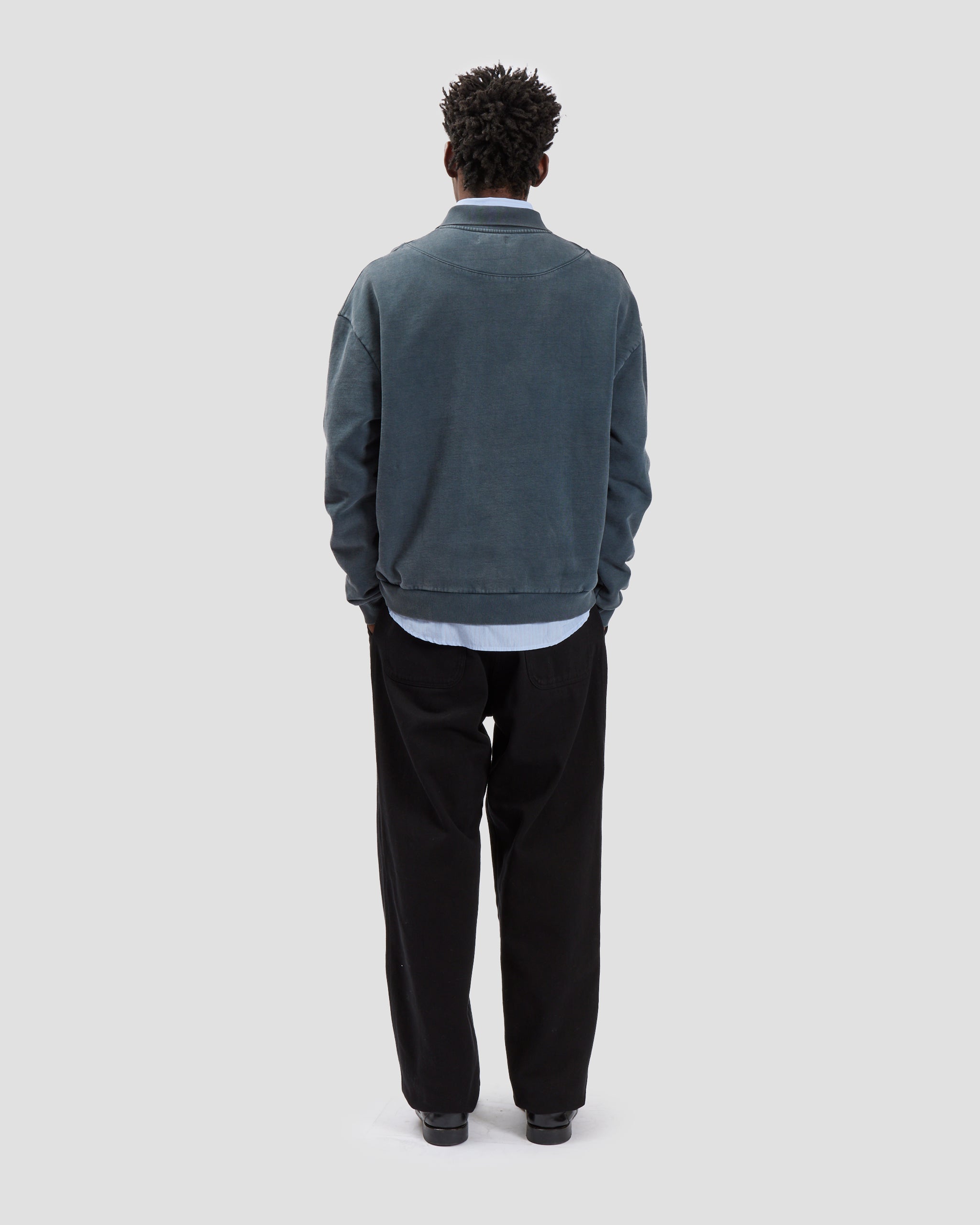 Polo Sweatshirt Washed Black