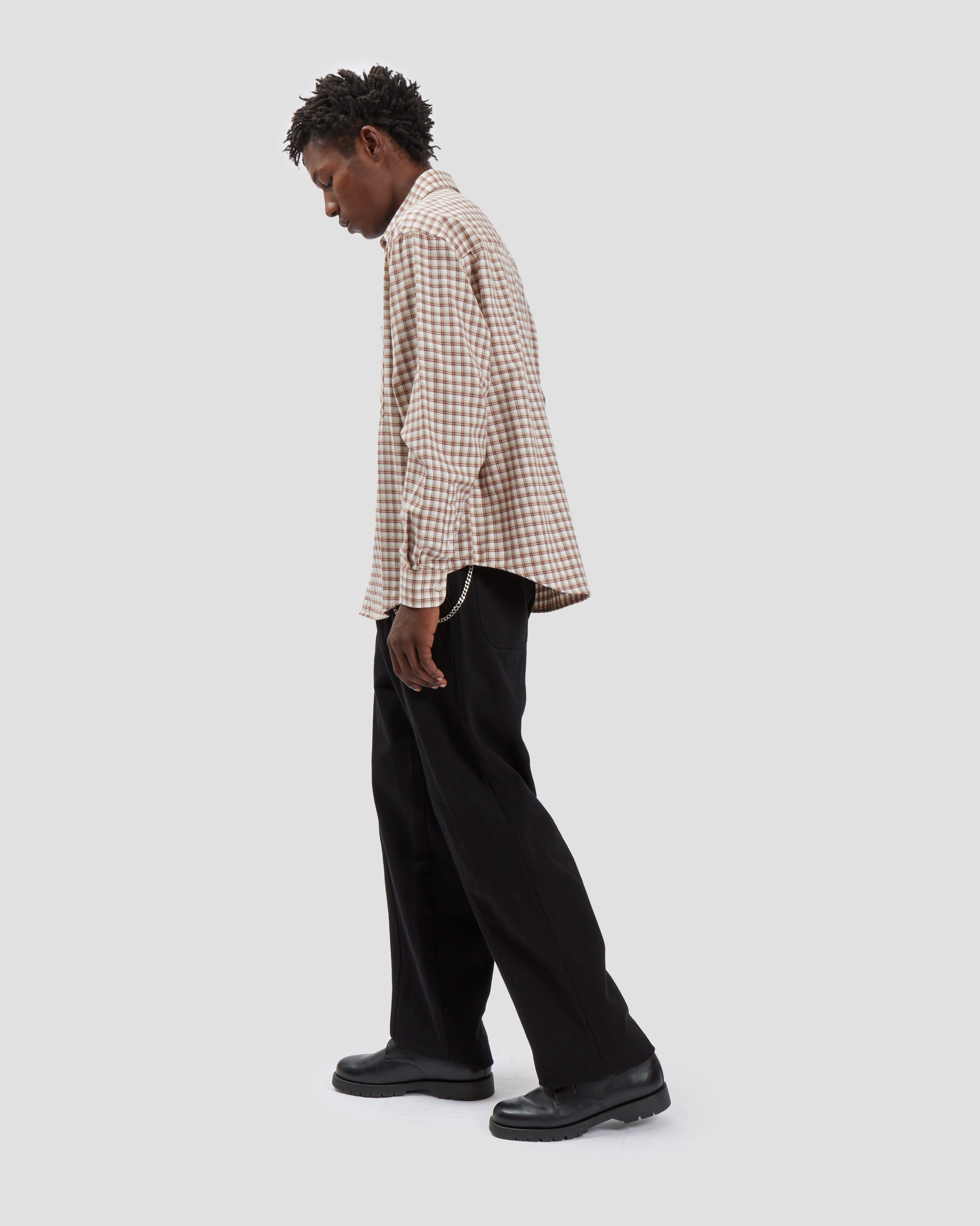 Oversized Shirt Plaid Red