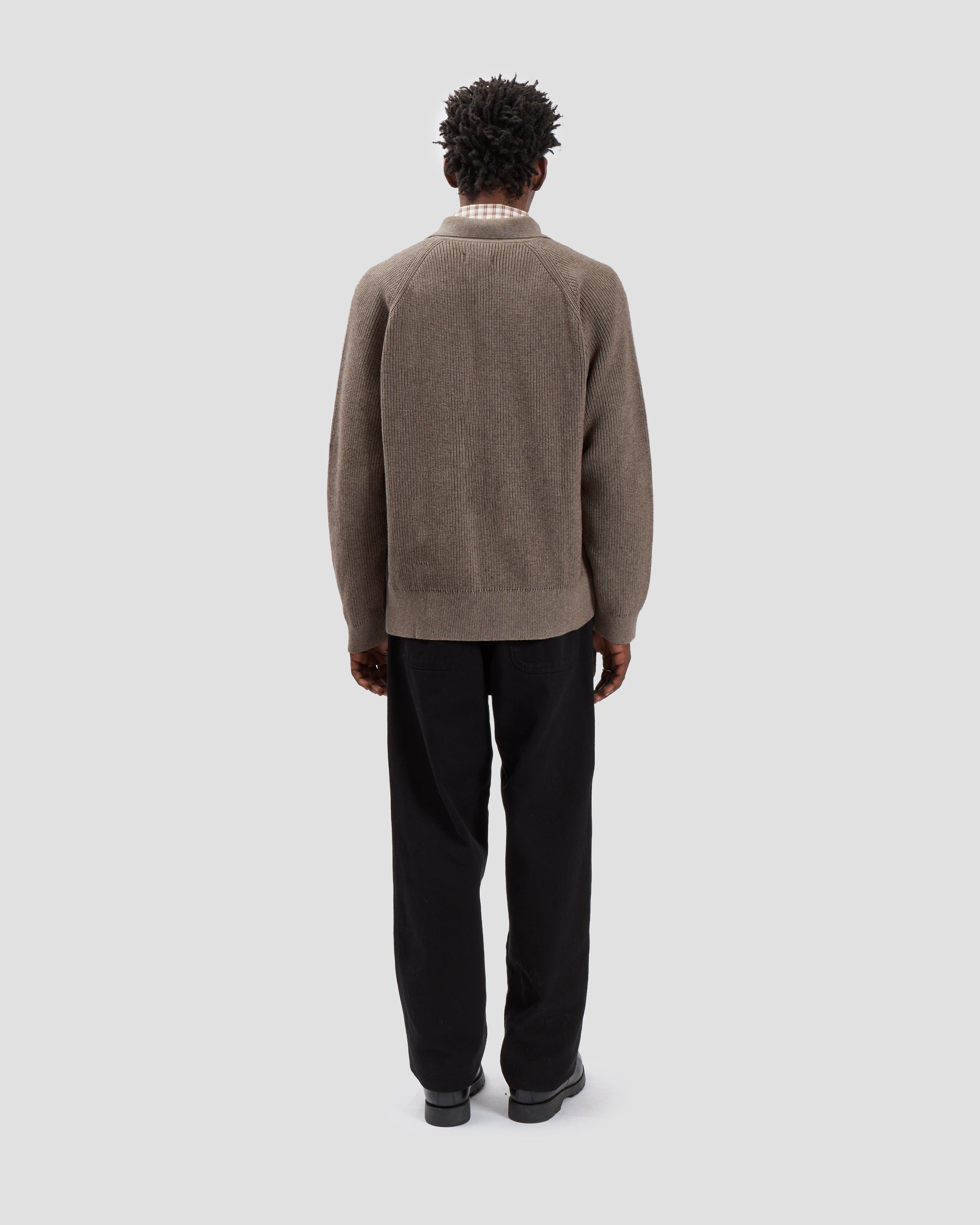 Knit Zip Up Brown