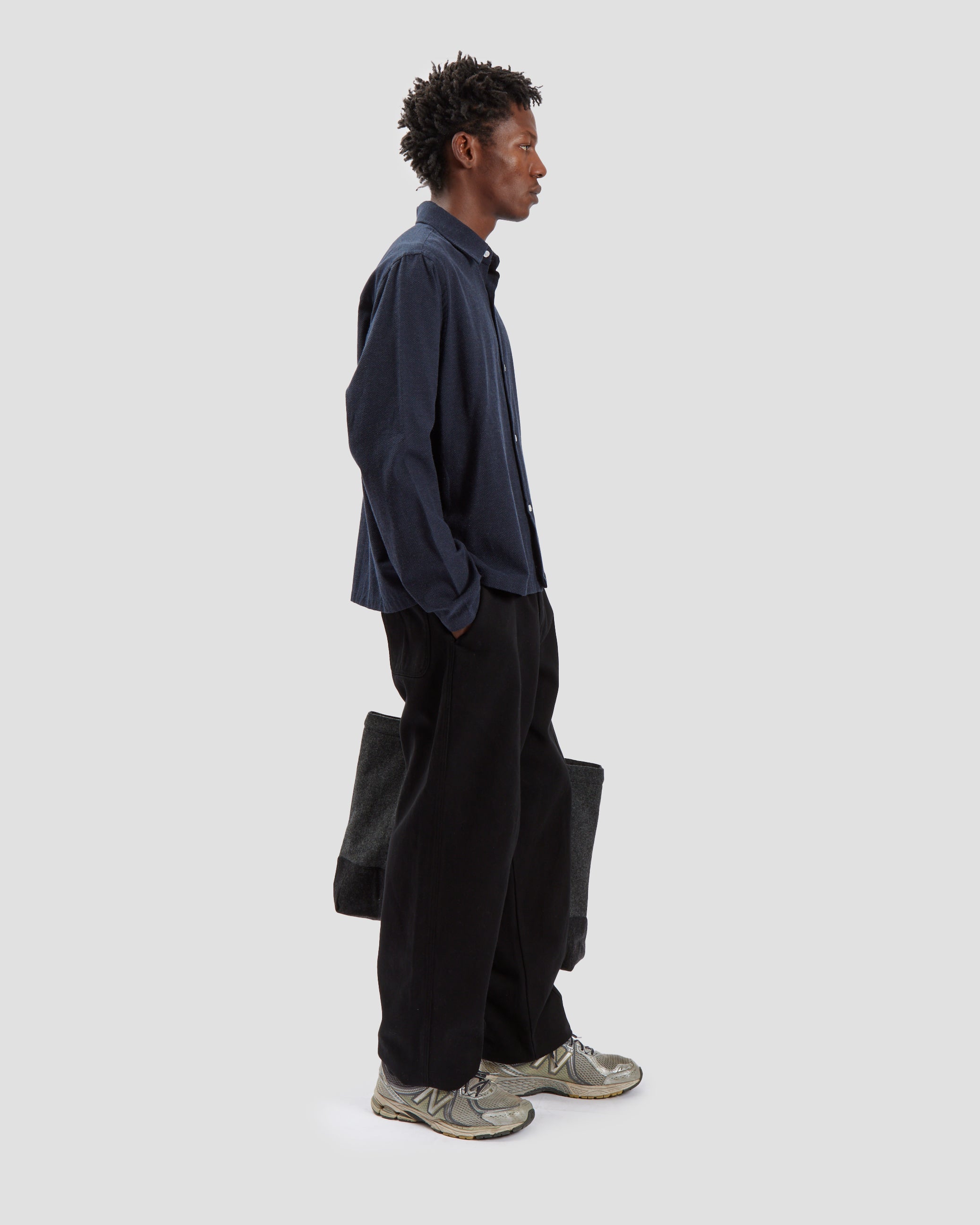 Box Shirt Cotton-Cashmere Navy