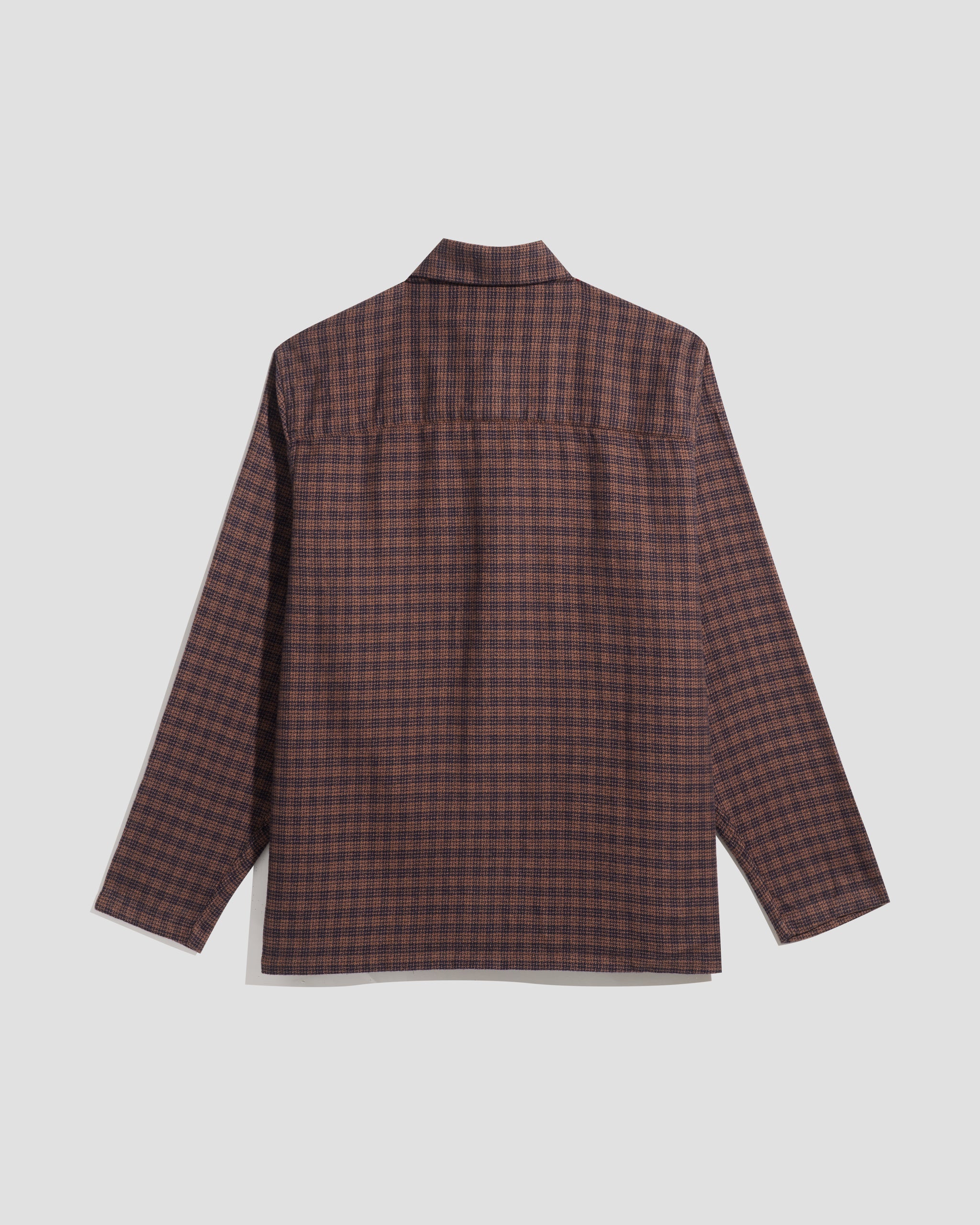 Overshirt Flannel Houndstooth Brown