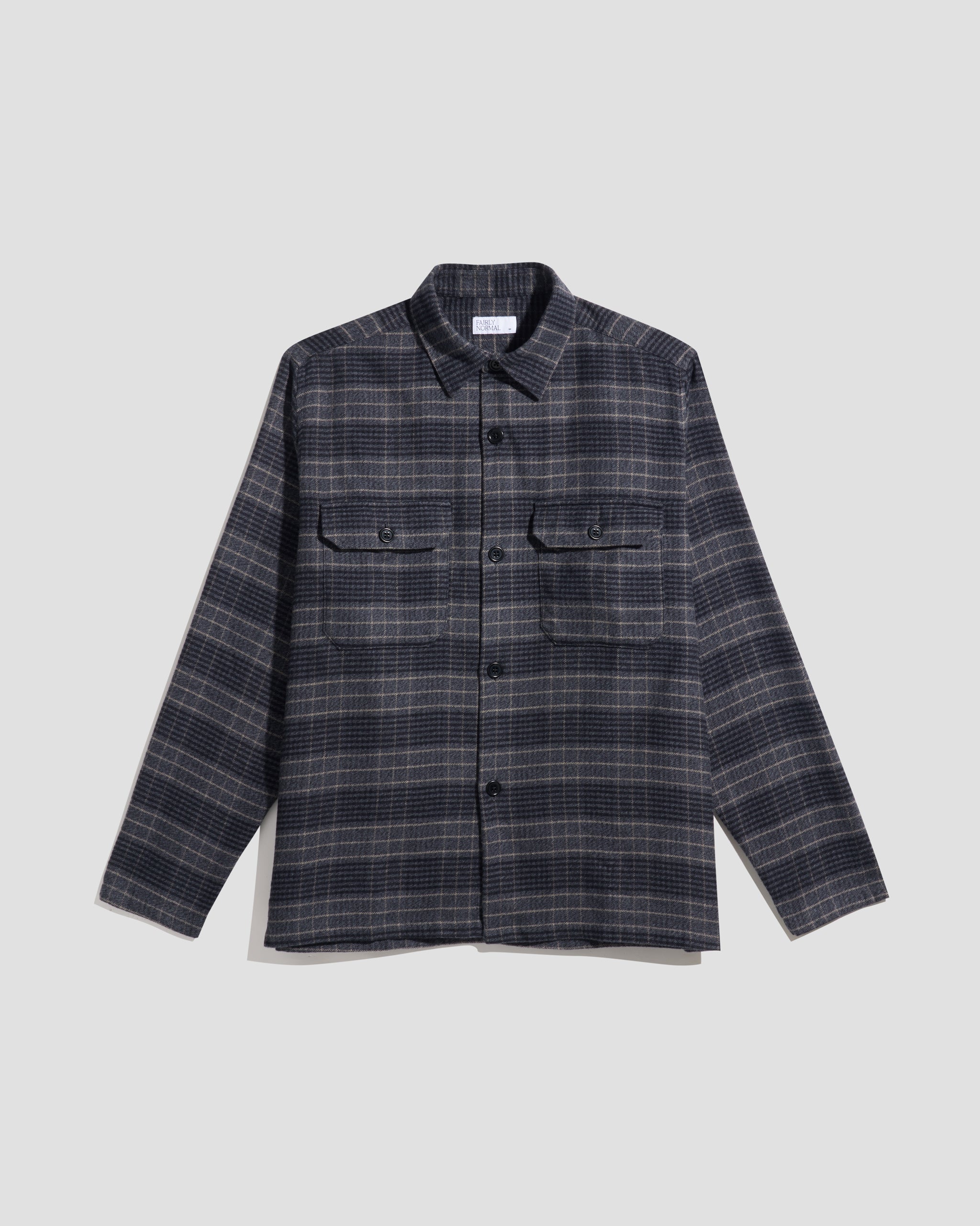 Overshirt Flannel Plaid Grey