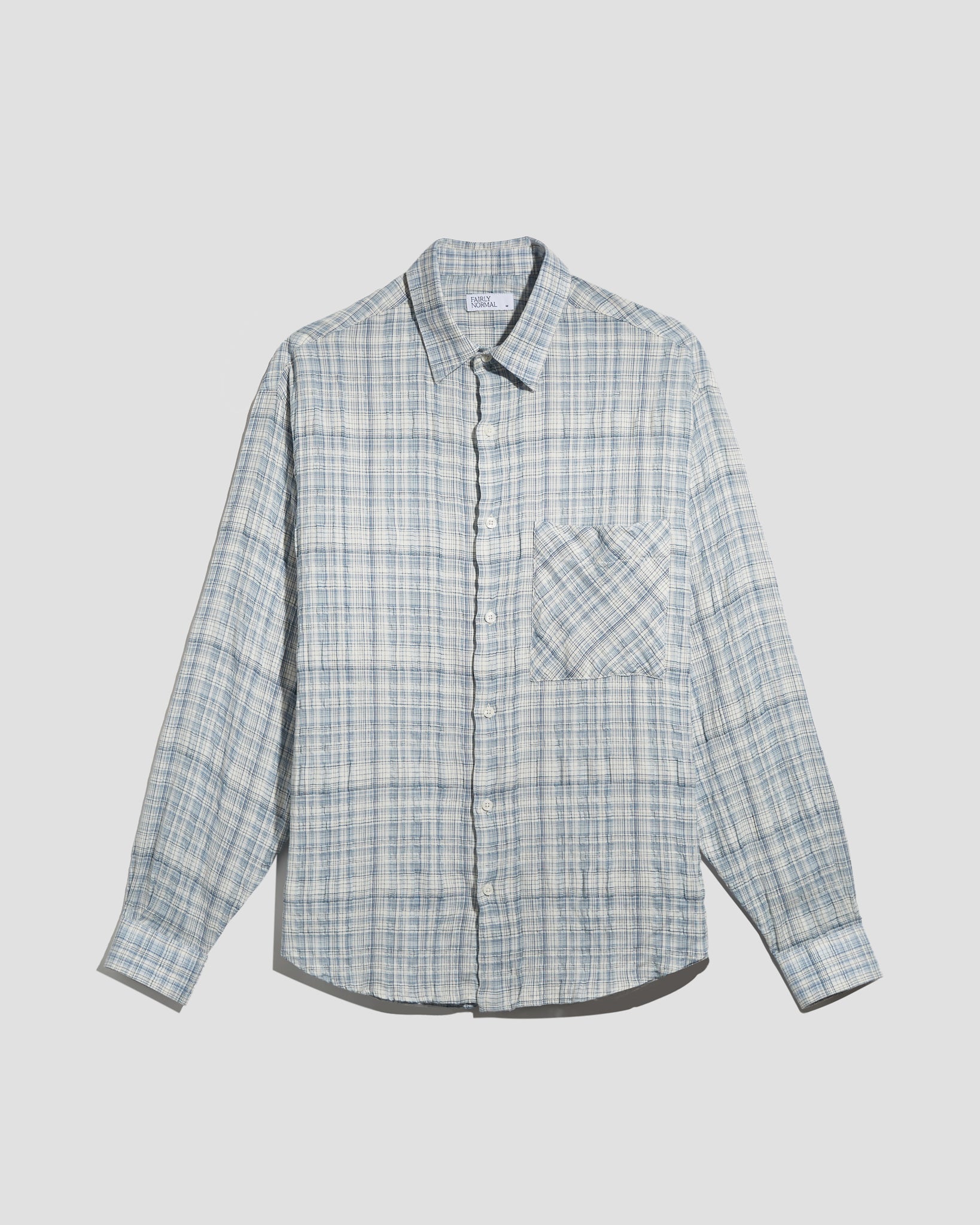 Oversized Shirt Textured Blue