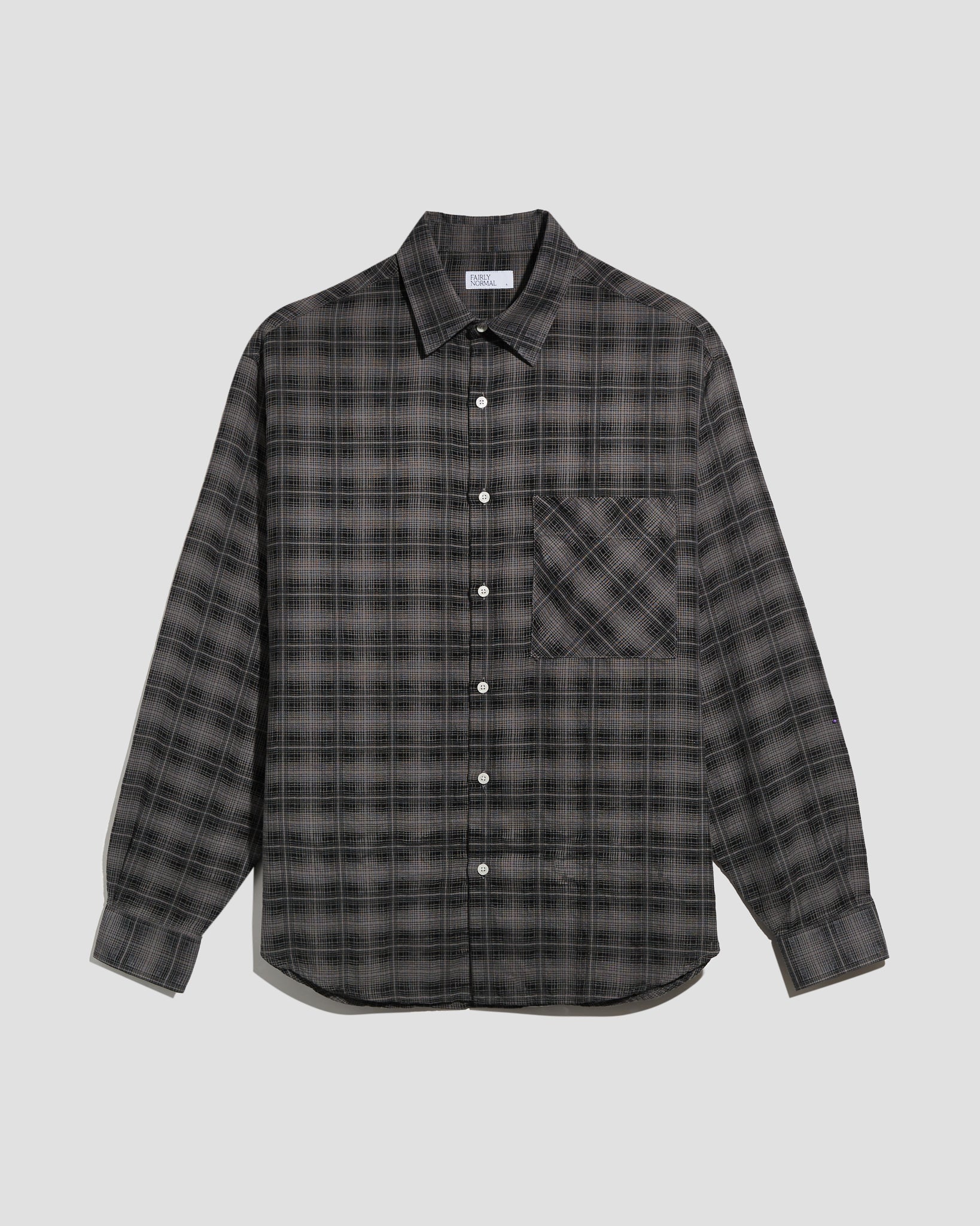 Oversized Shirt Merino Plaid Black